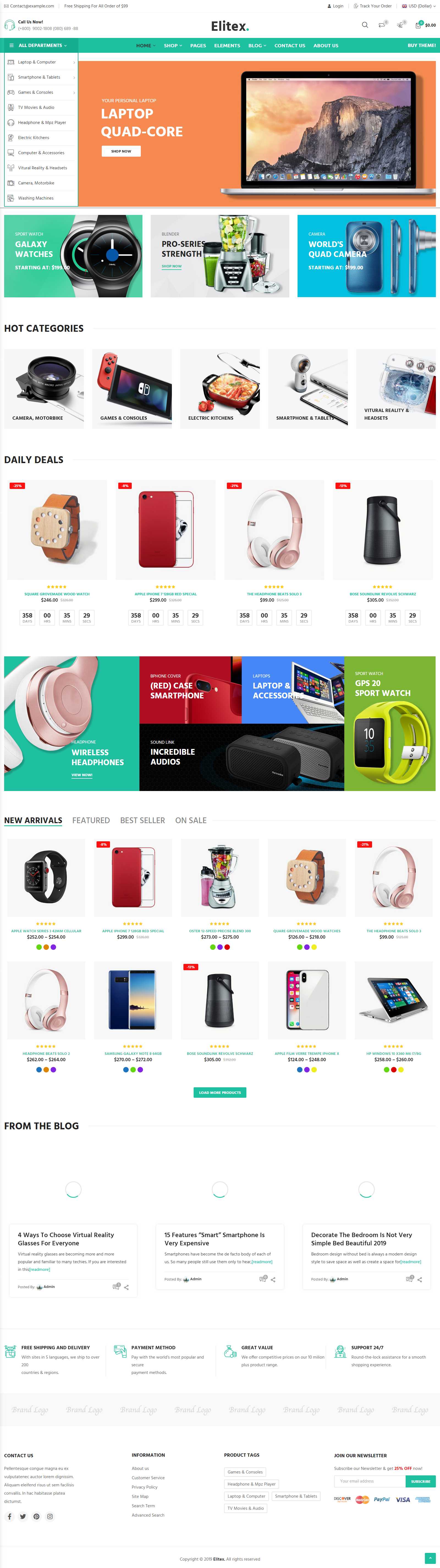 Thiết kế web nước ngoài - elitex.kutethemes.net