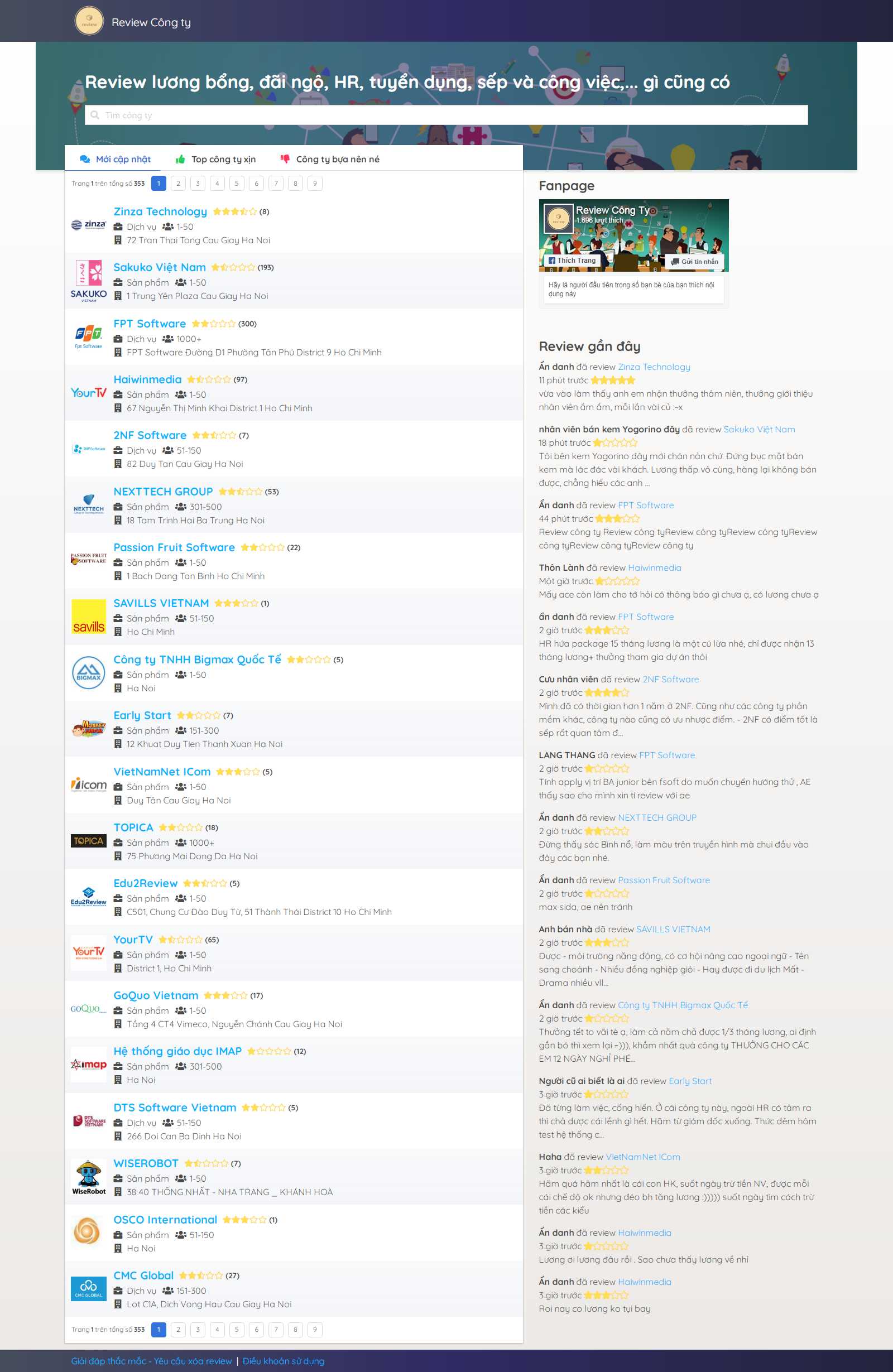 Thiết kế web cộng đồng - reviewcongty.com