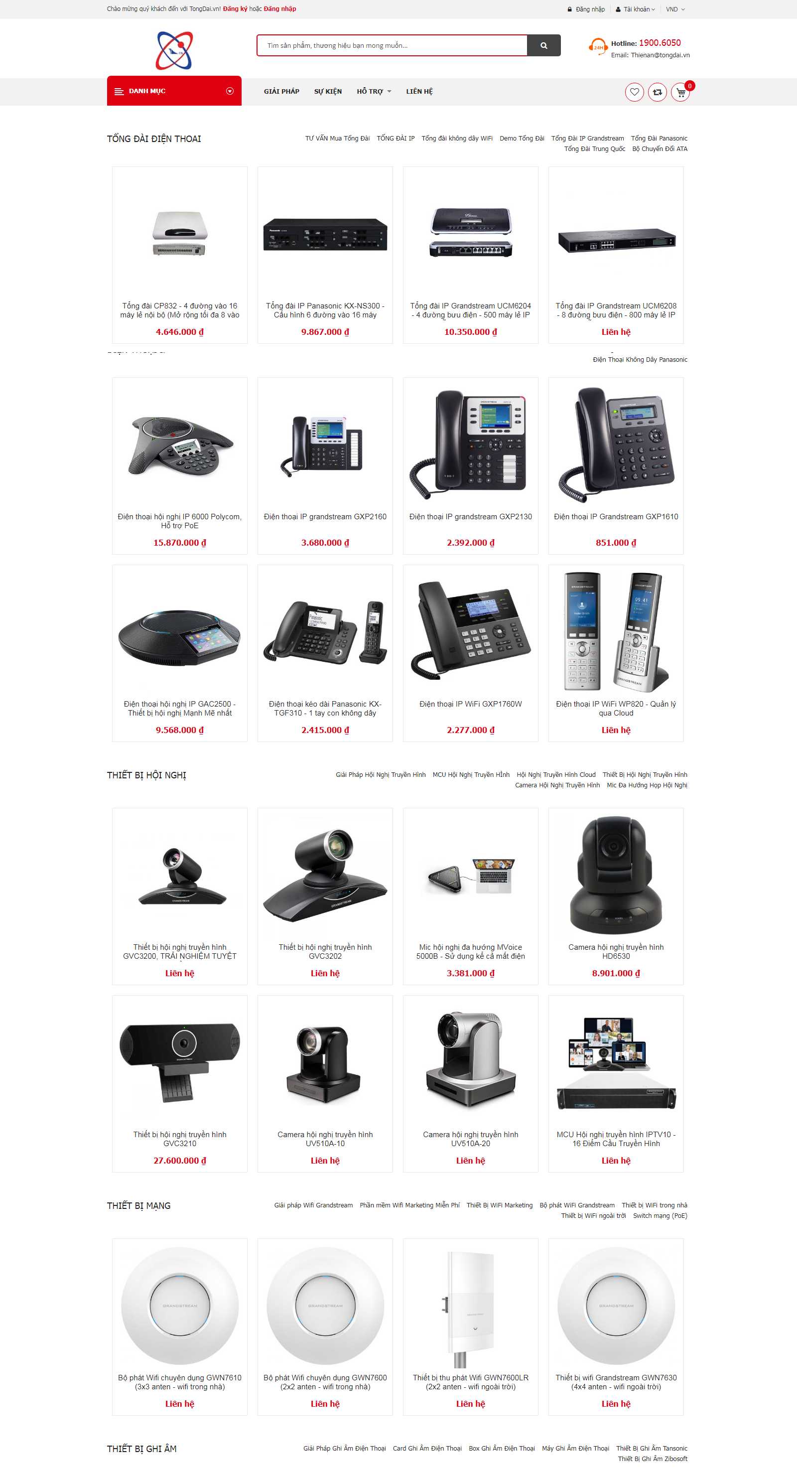 Thiết kế web lắp đặt tổng đài - www.tongdai.com.vn