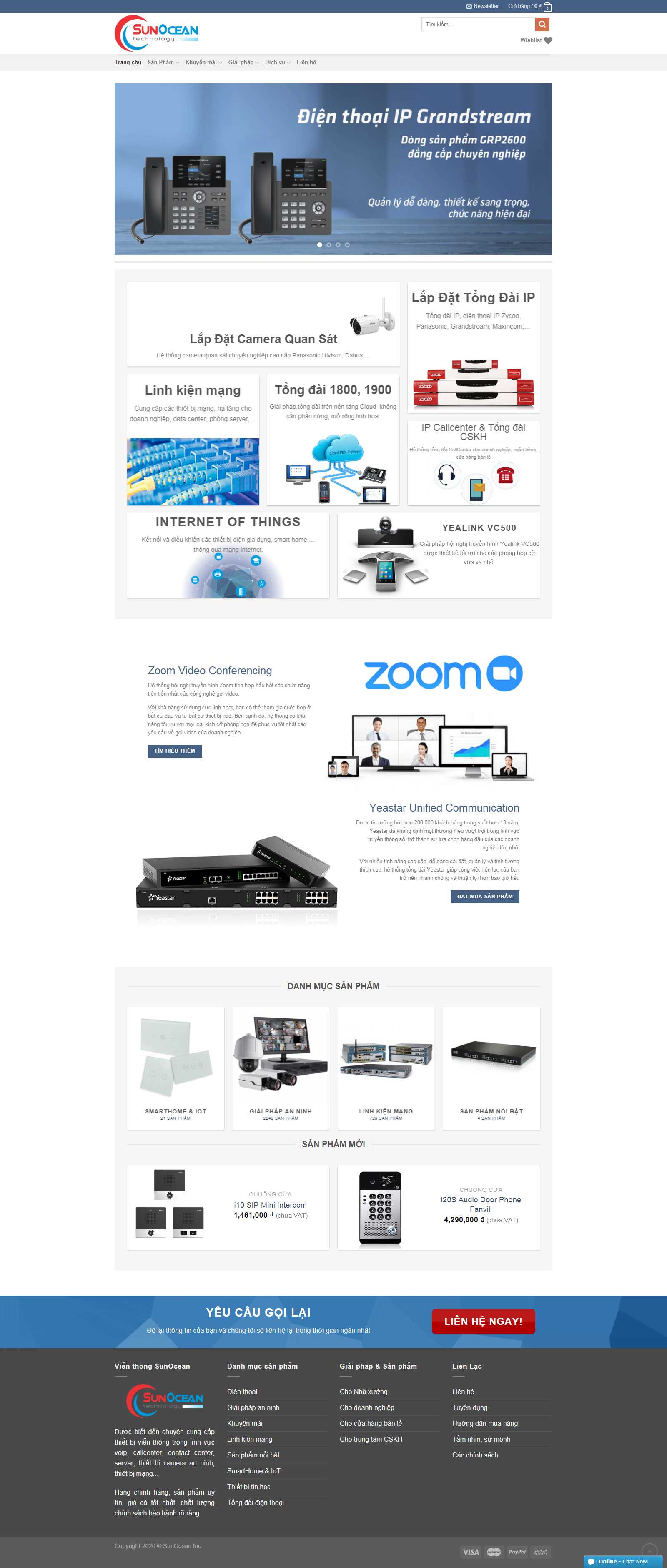 Thiết kế web lắp đặt tổng đài - www.sunocean.com.vn