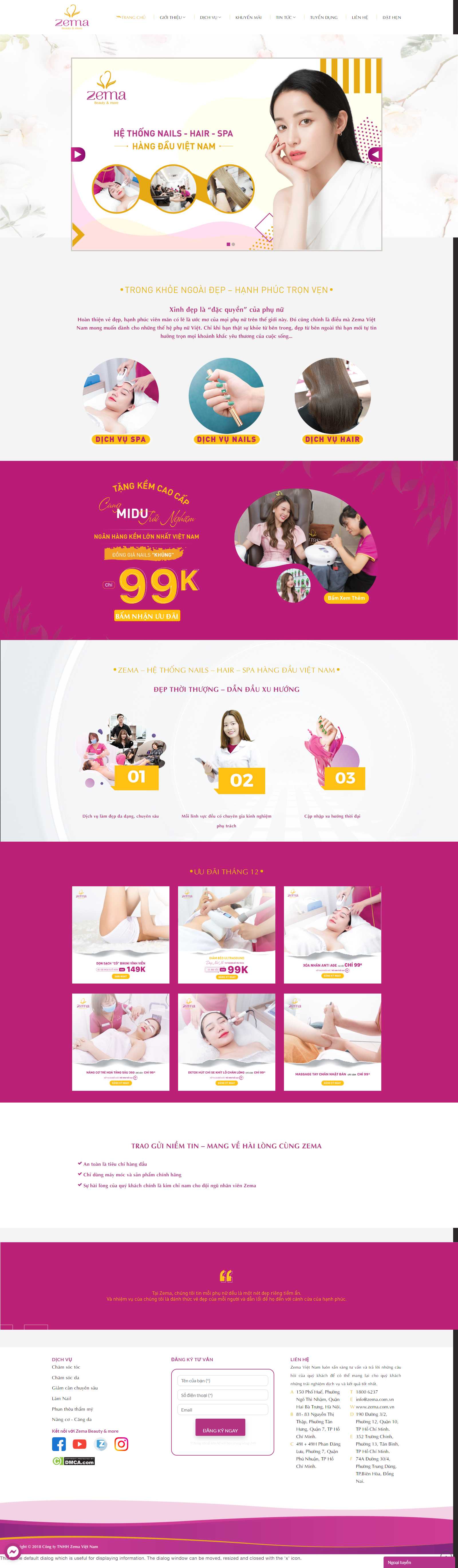 Thiết kế web dịch vụ - zema.com.vn