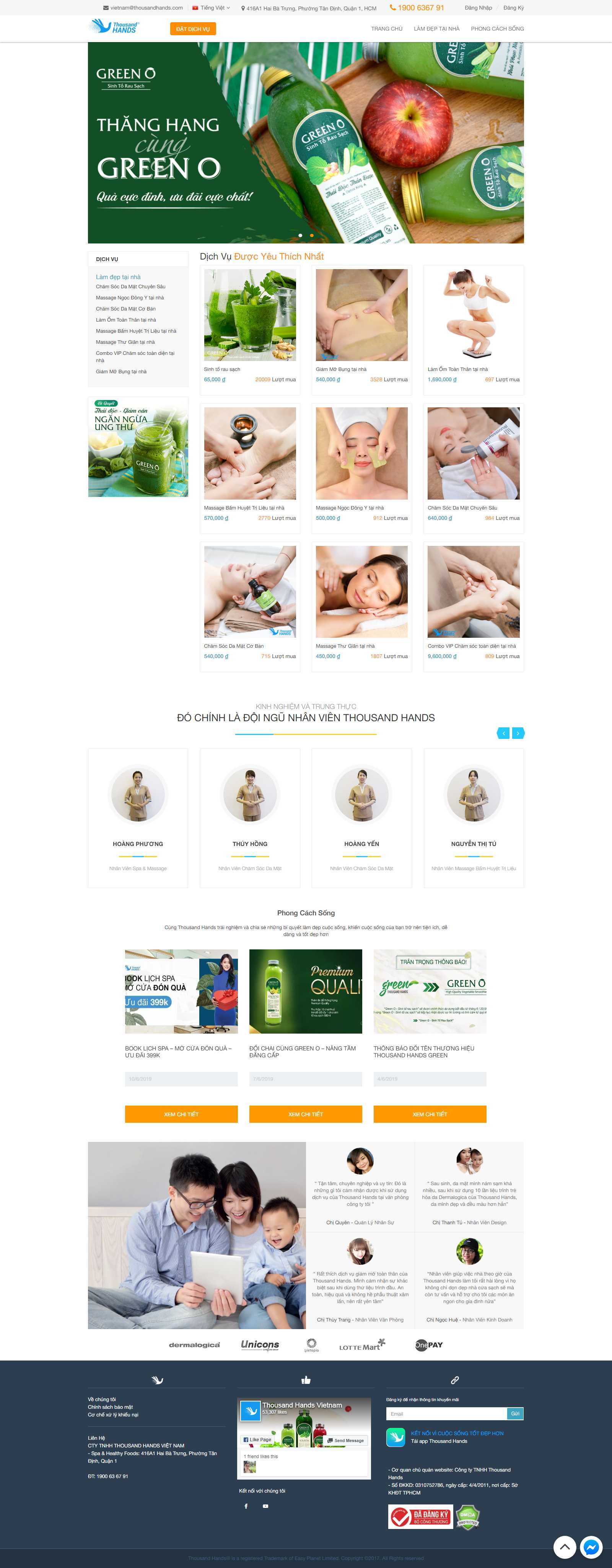 Thiết kế web dịch vụ - www.thousandhands.com