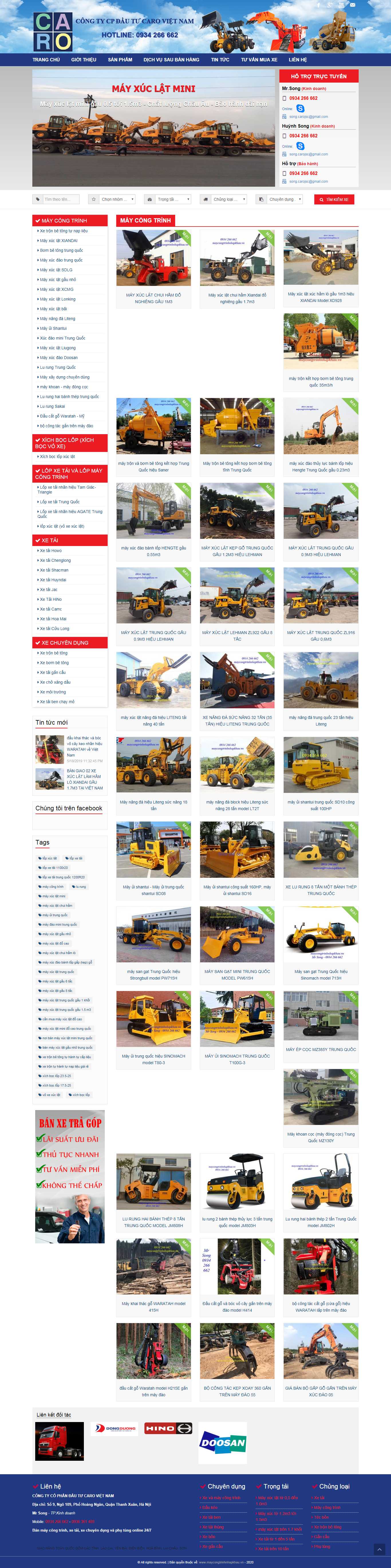 Thiết kế Web máy xúc, cần cẩu, máy công trình - maycongtrinhnhapkhau.vn