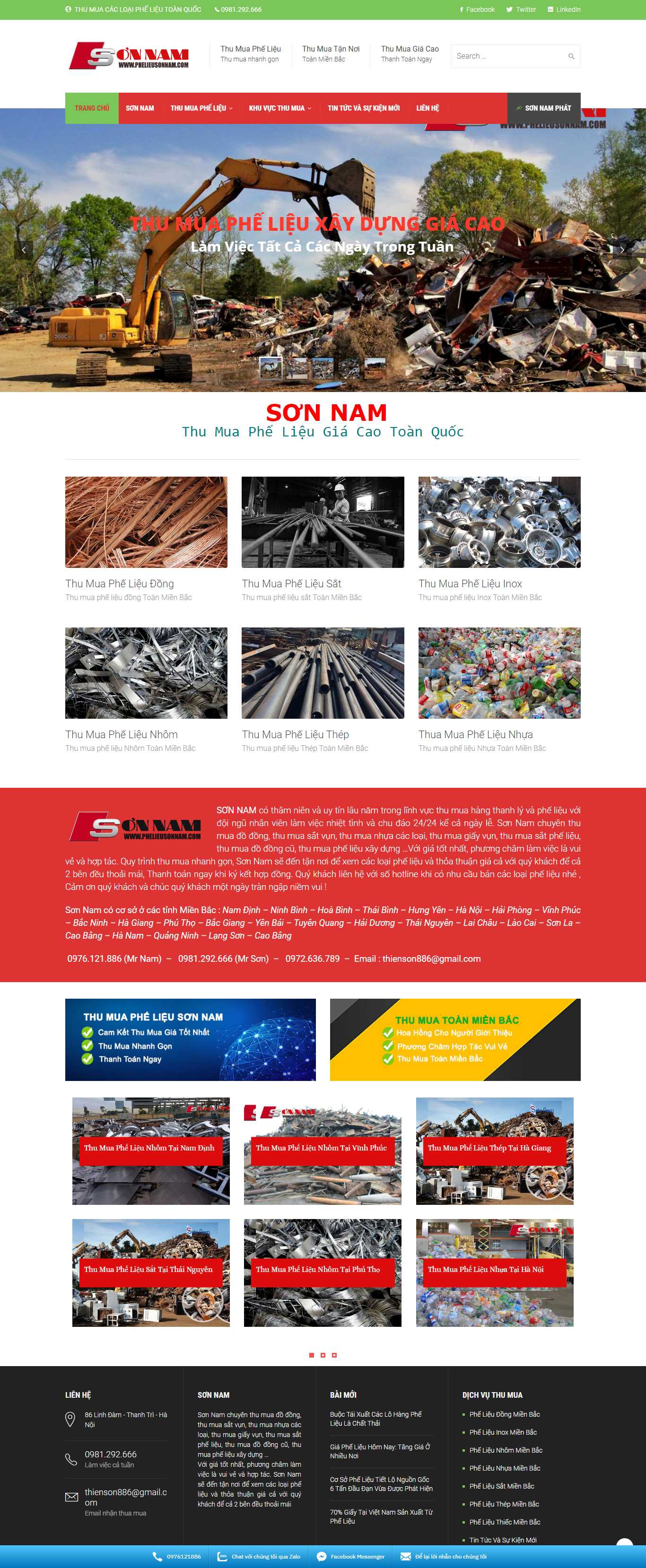 Thiết kế Web mua bán sắt vụn - www.phelieusonnam.com