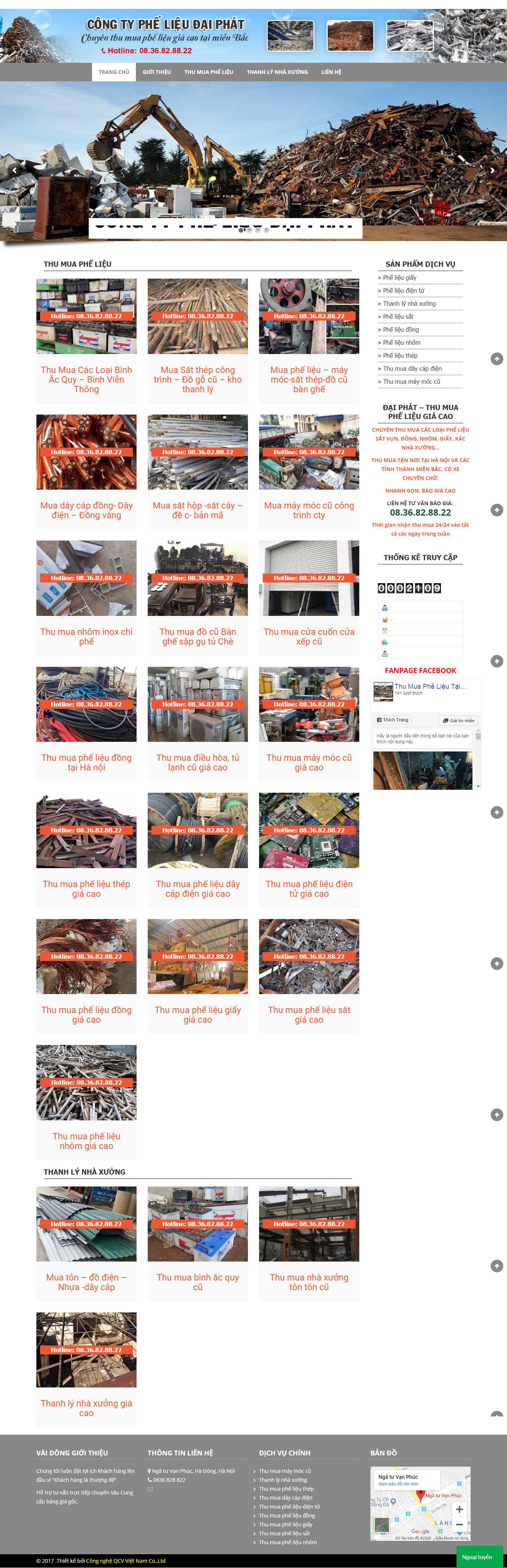 Thiết kế Web mua bán sắt vụn - satvunhanoi.com