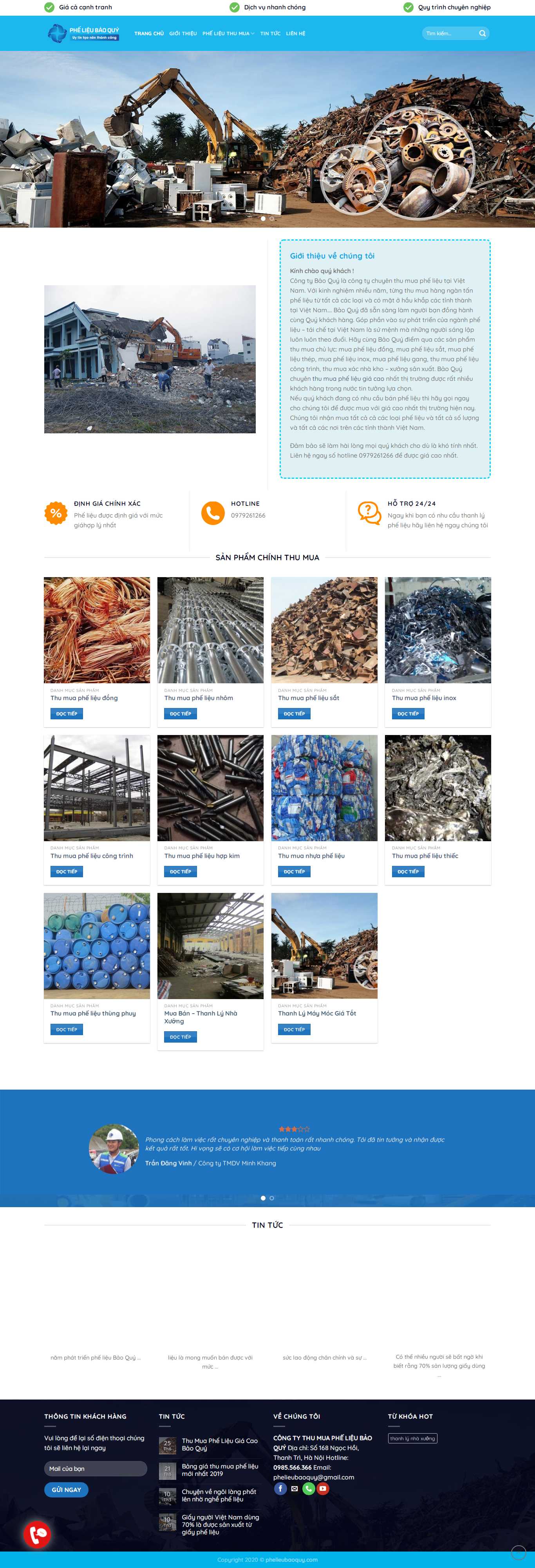 Thiết kế Web mua bán sắt vụn - phelieubaoquy.com