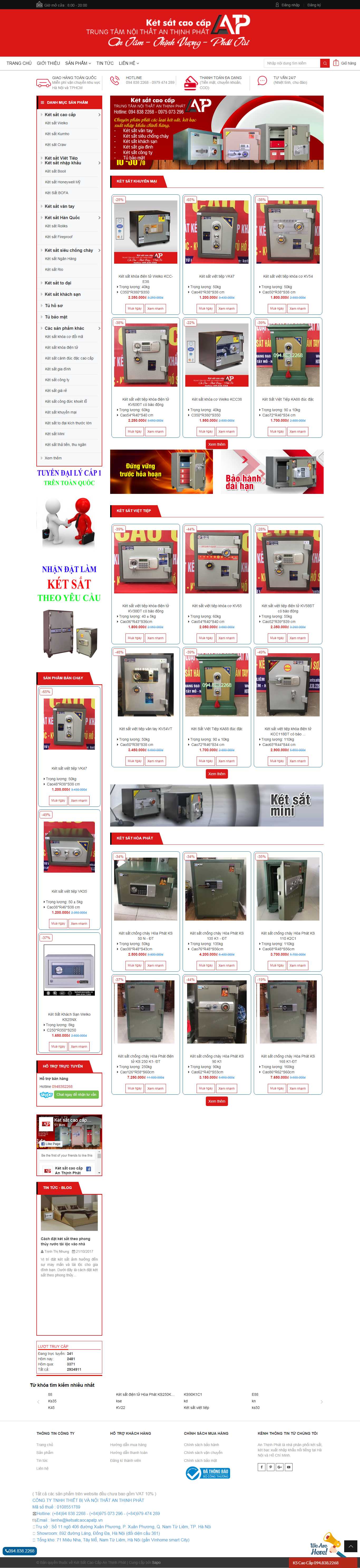 Thiết kế Web bán két sắt - ketsatcaocapatp.vn