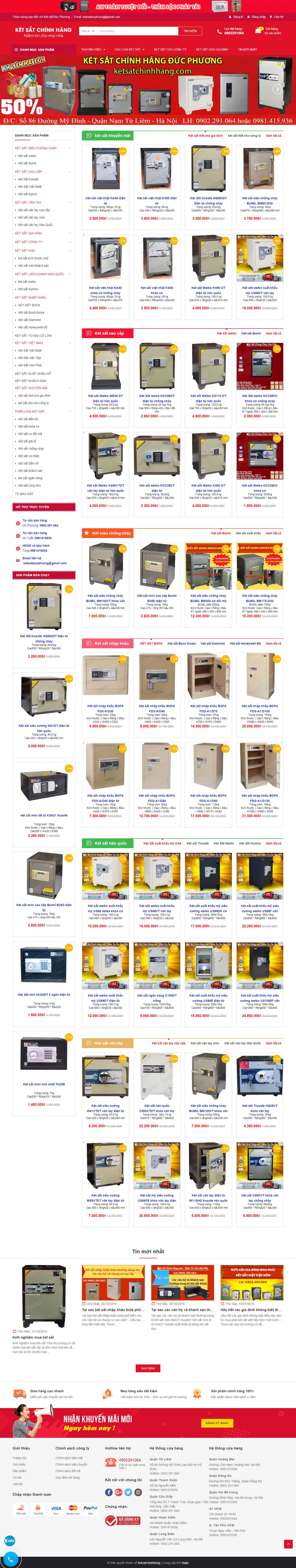 Thiết kế Web bán két sắt - ketsatchinhhang.com