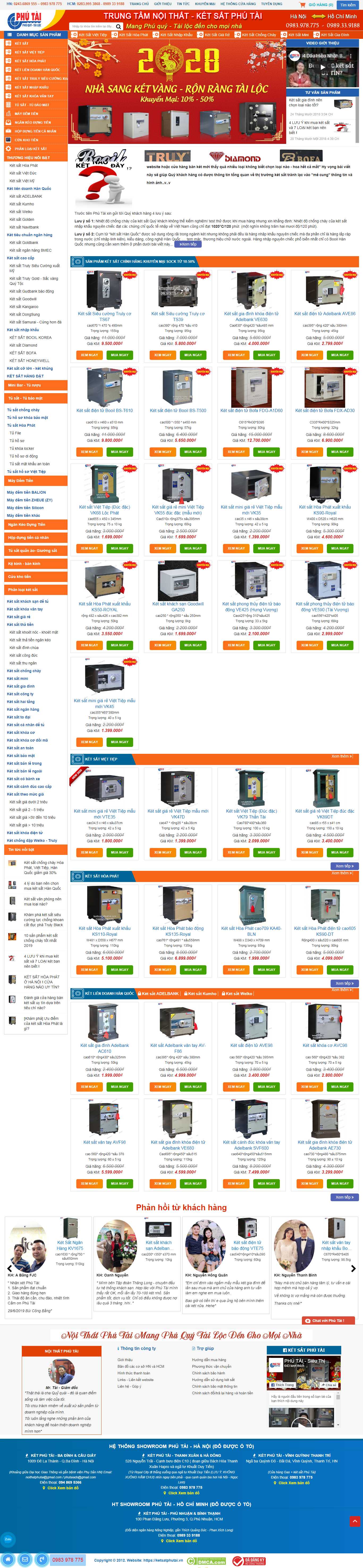 Thiết kế Web bán két sắt - ketsatphutai.vn