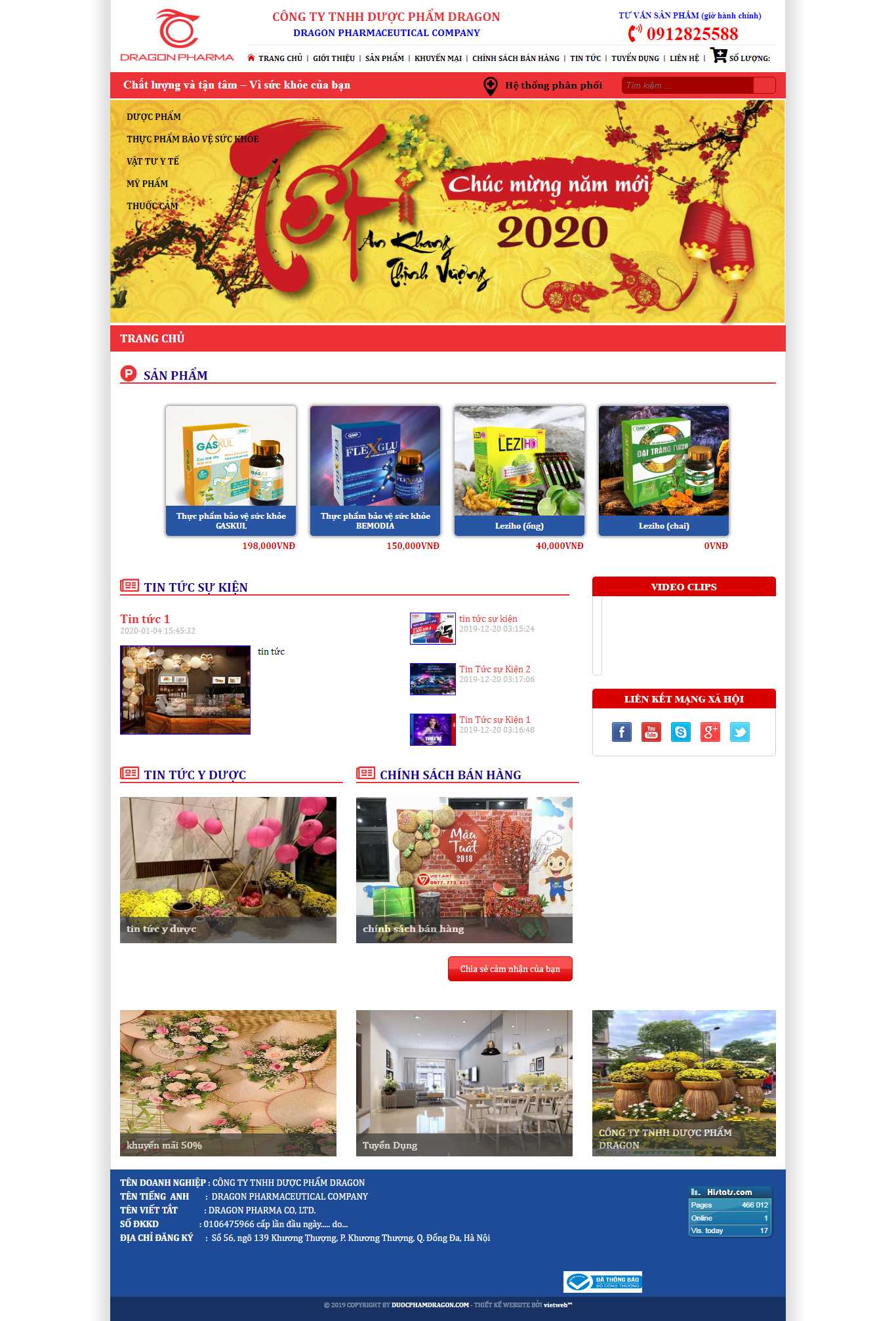 Thiết kế Web nhà thuốc - duocphamdragon.com