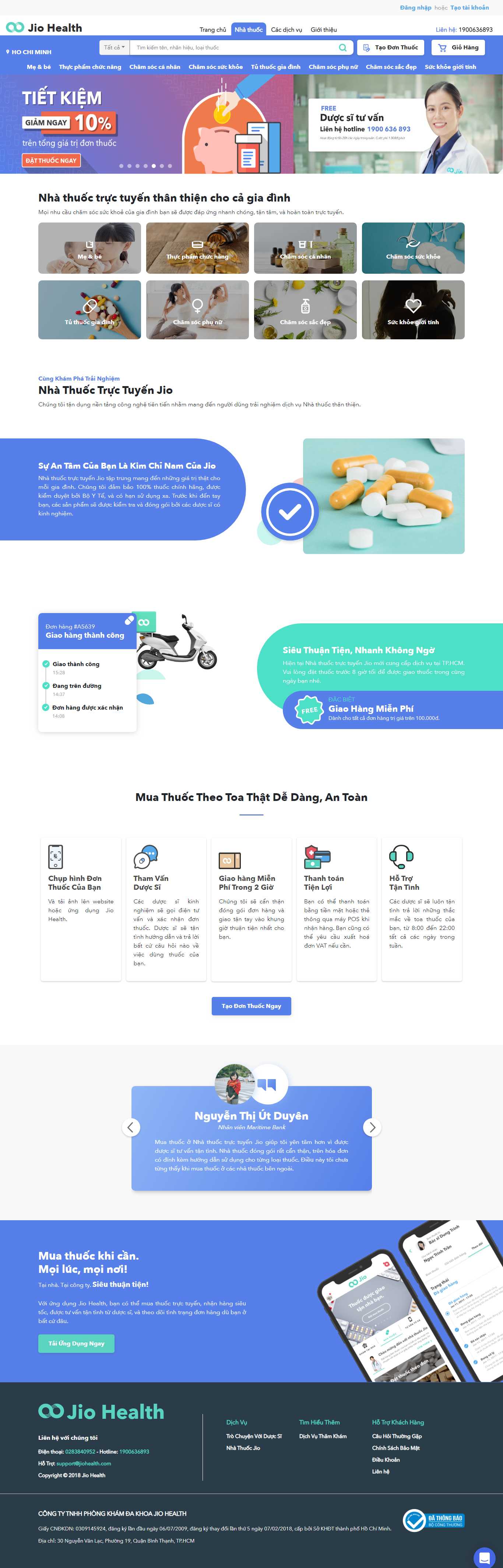 Thiết kế Web nhà thuốc - pharmacy.jiohealth.com