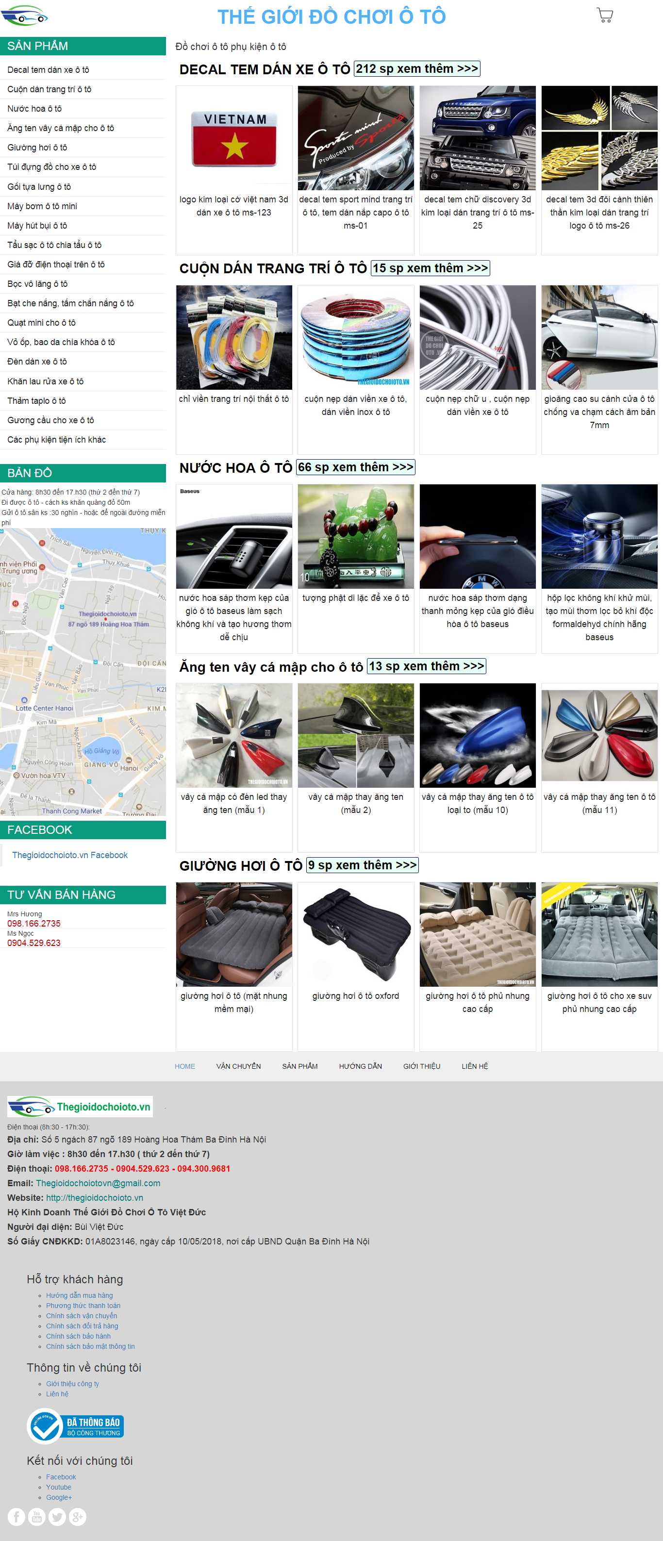 Thiết kế Web bán đồ chơi ô tô, linh kiện ô tô - thegioidochoioto.vn