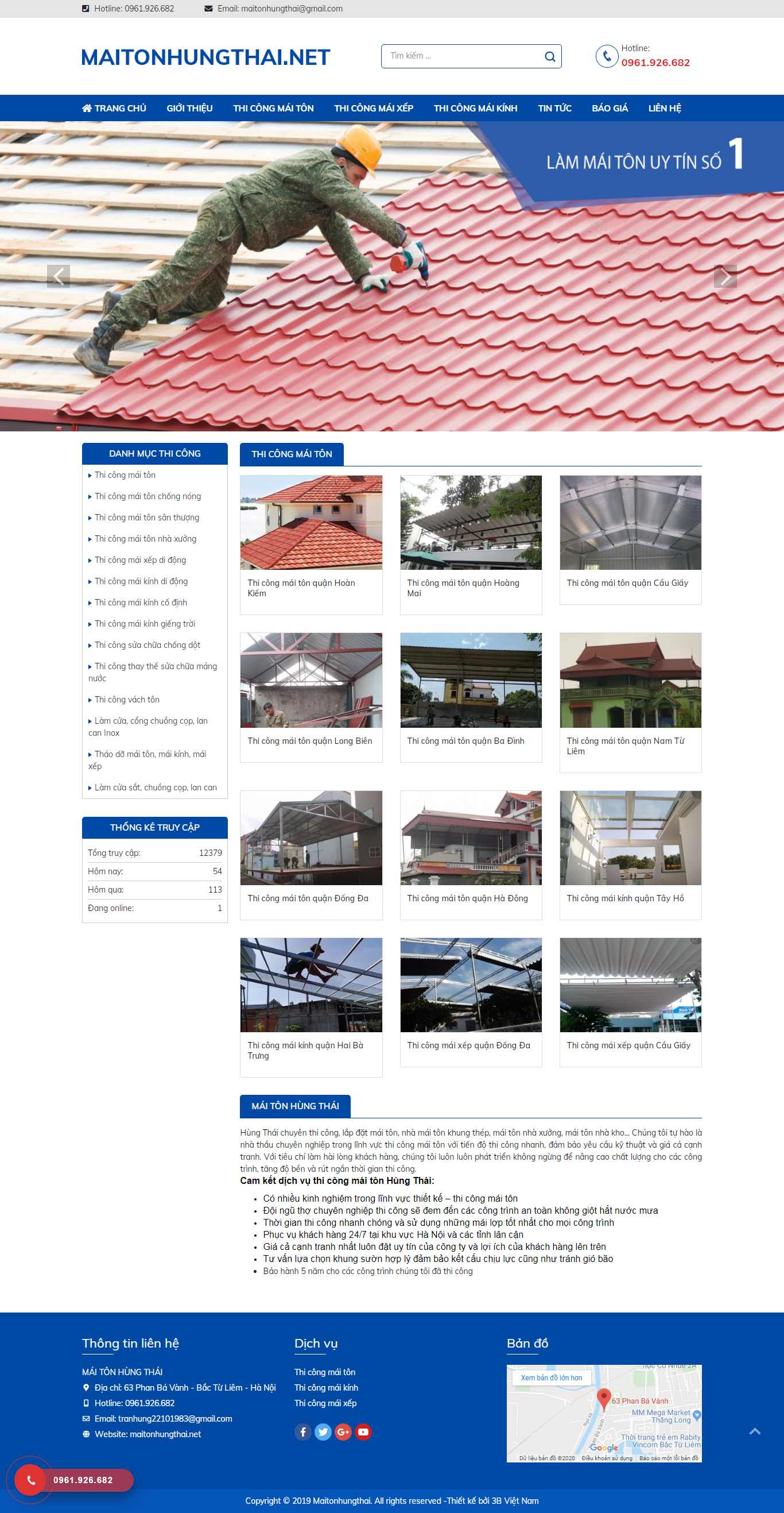 Thiết kế Web tấm lợp nhựa, tôn kim loại - maitonhungthai.net