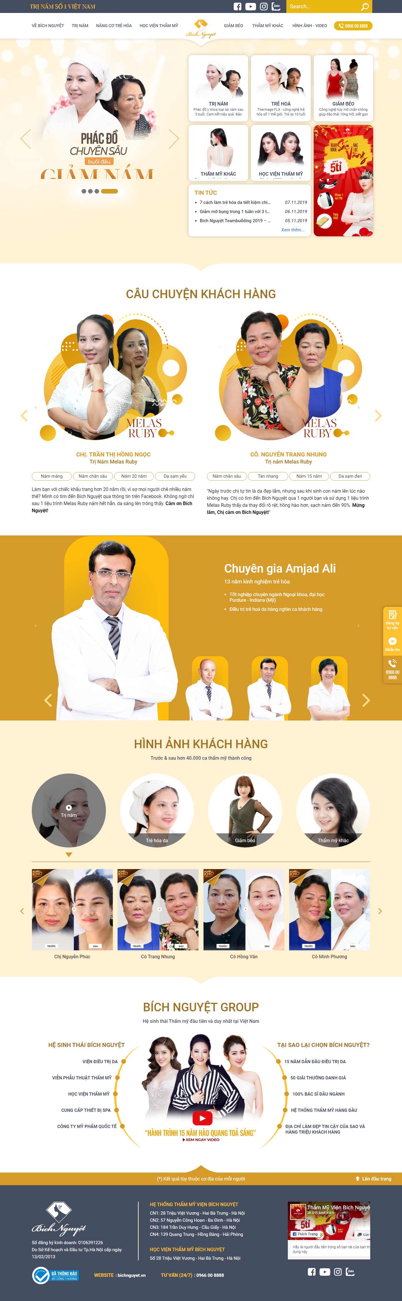 Thiết kế Web Làm Đẹp - Spa - Thẩm Mỹ Viện - Fitness - bichnguyet.vn