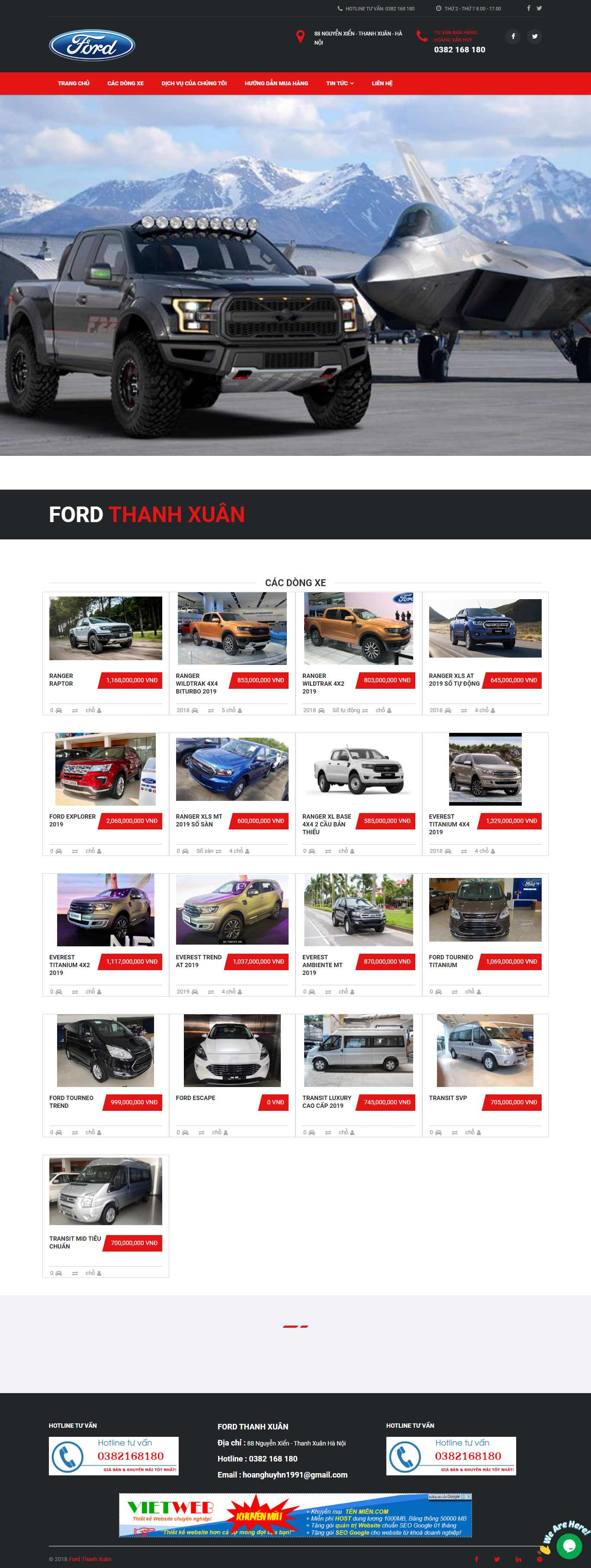 Thiết kế Web Ô tô - Xe máy - fordthanhxuan.org