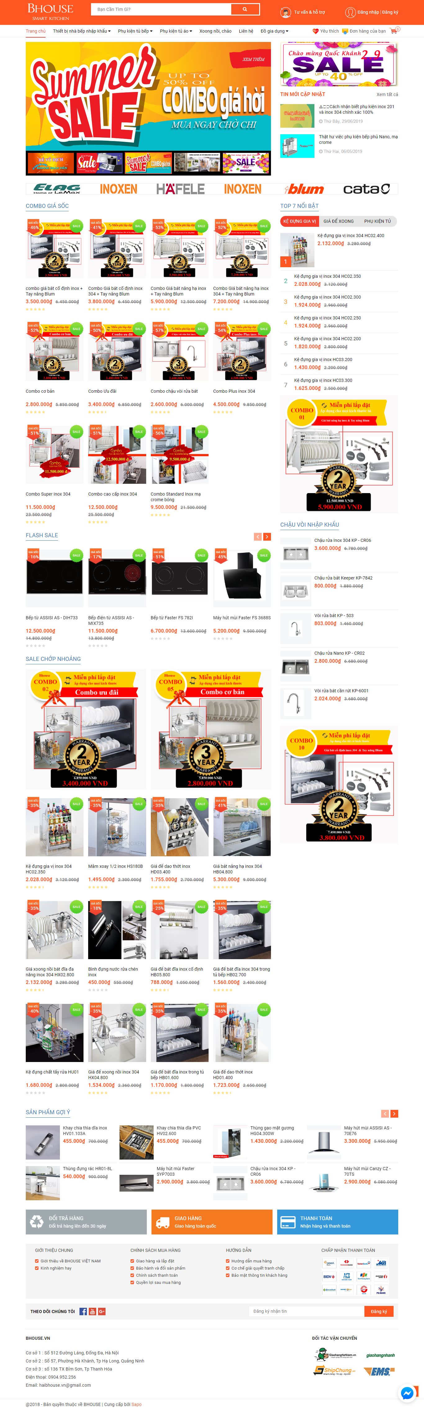 Thiết kế Web thiết bị nhà bếp cao cấp - bhouse.vn