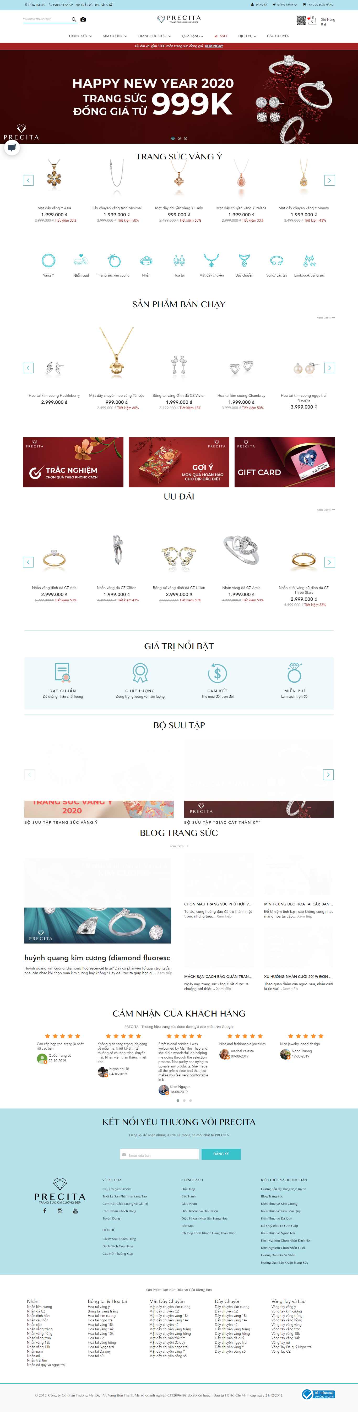 Thiết kế Web vàng bạc, đá quý, trang sức - precita.vn