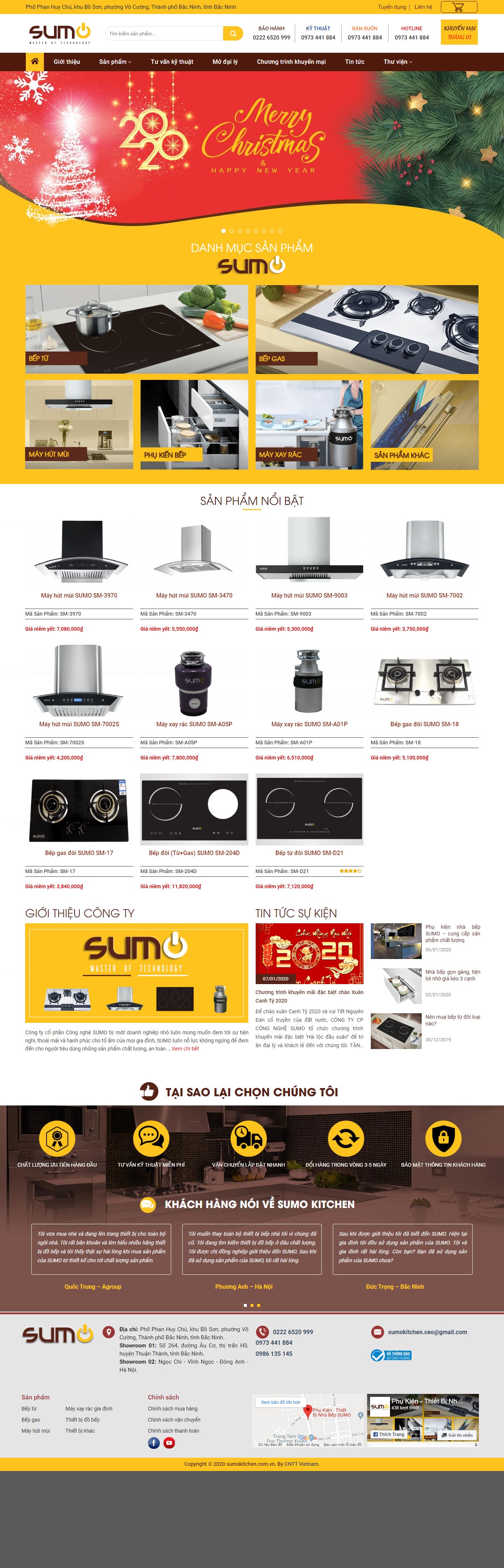 Thiết kế Web thiết bị nhà bếp cao cấp - sumokitchen.com.vn
