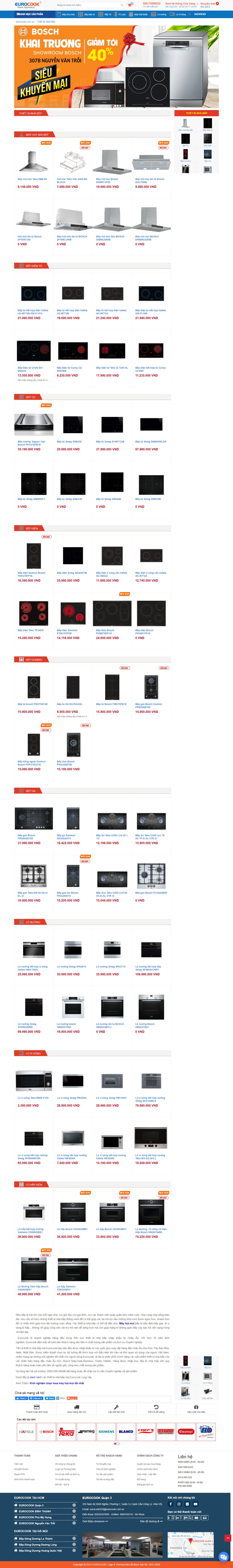 Thiết kế Web thiết bị nhà bếp cao cấp - eurocook.com.vn