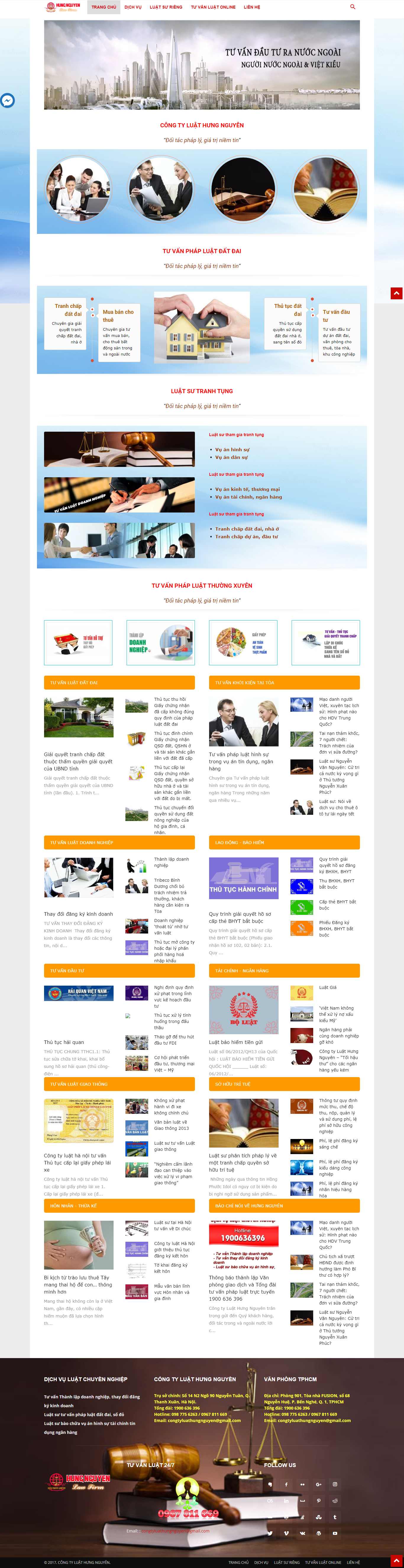 Thiết kế Web Luật - Tòa án - Tư vấn - congtyluathungnguyen.com