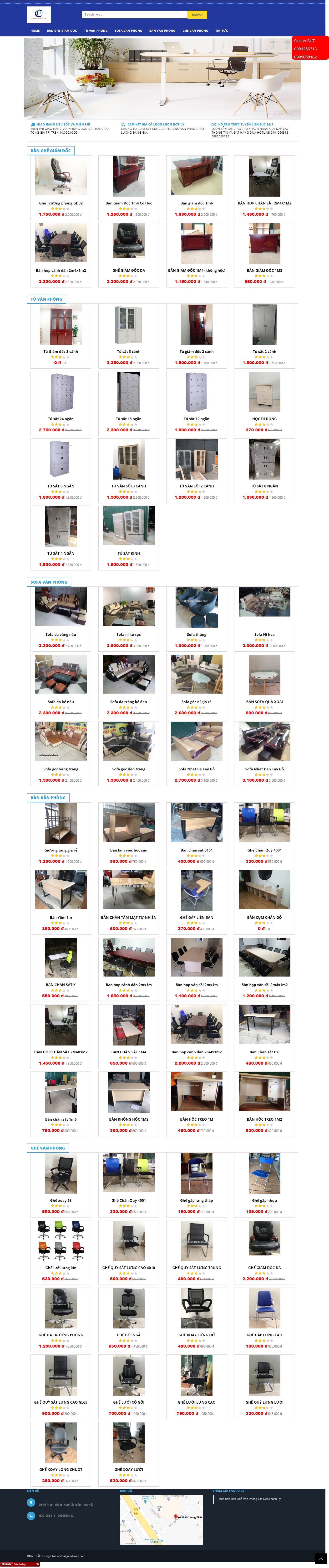 Thiết kế Web bán bàn ghế văn phòng - noithatgiarehanoi.com