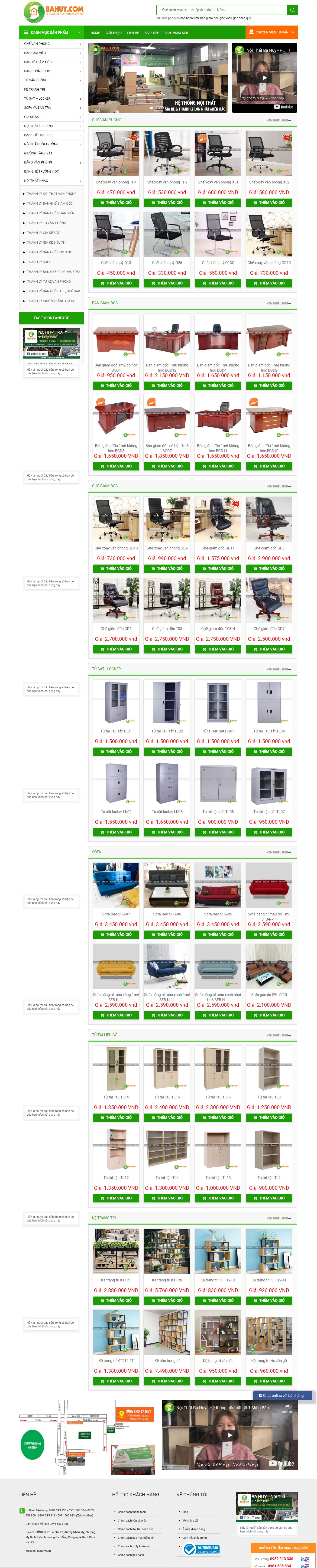 Thiết kế Web bán bàn ghế văn phòng - bahuy.com