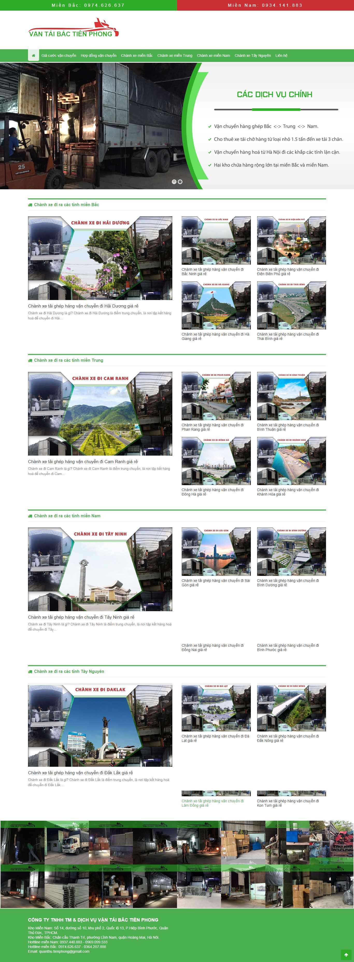 Thiết kế Web Vận chuyển - Kho bãi - nhaxevantai.com