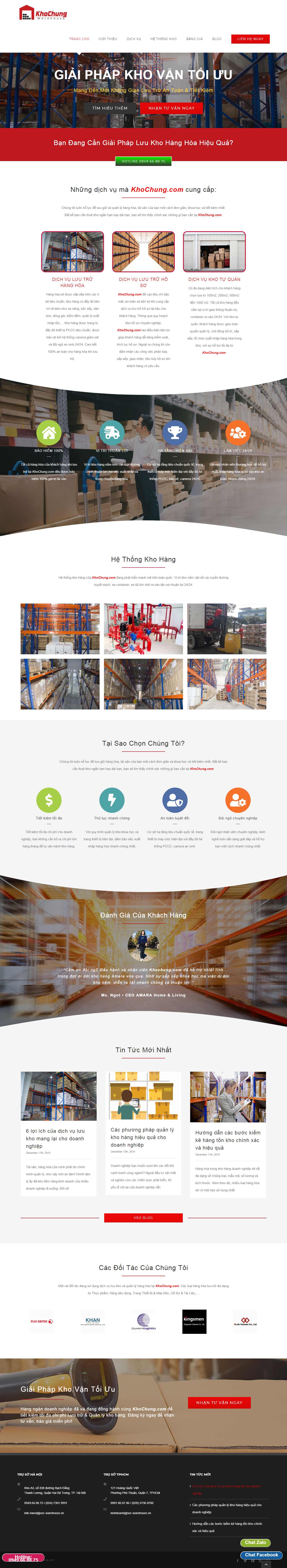 Thiết kế Web Vận chuyển - Kho bãi - khochung.com