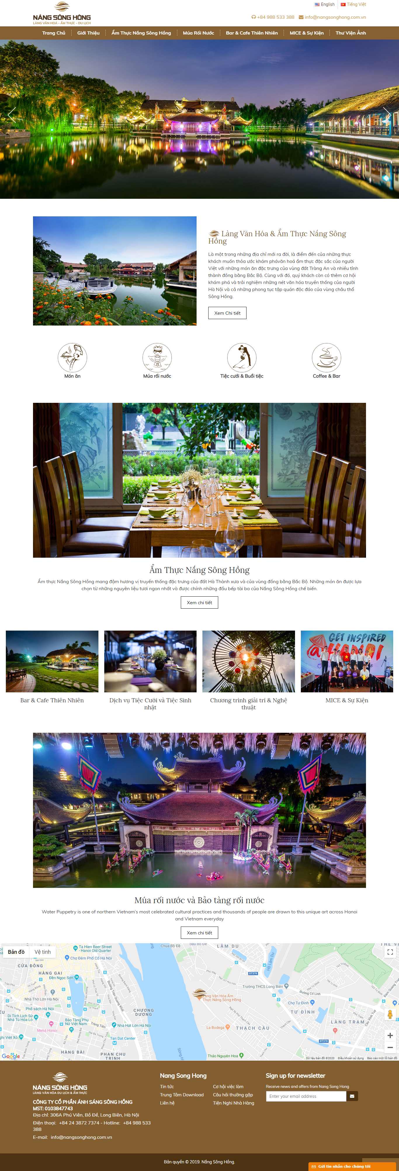 Thiết kế Web Nhà hàng - Quán cafe - Quán ăn - nangsonghong.com.vn