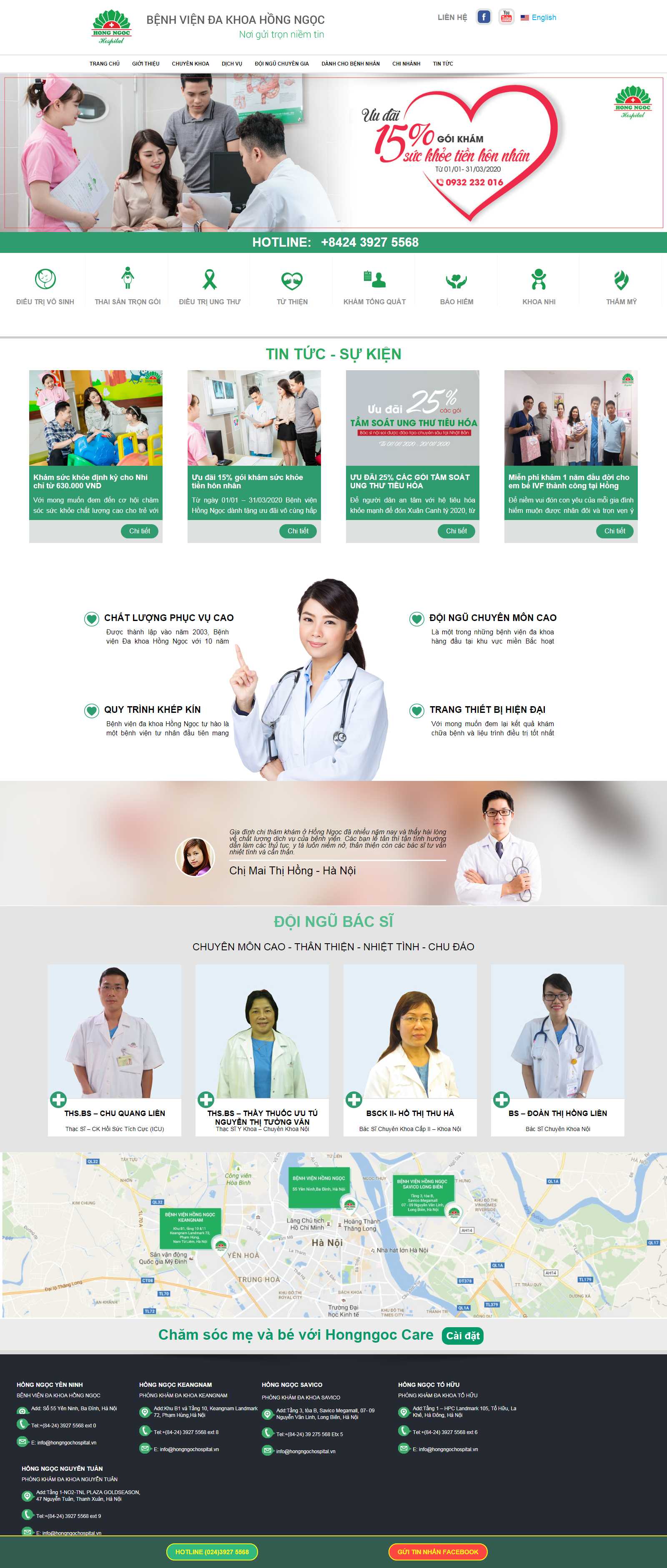 Thiết kế Web Huyện Sóc Sơn - hongngochospital.vn