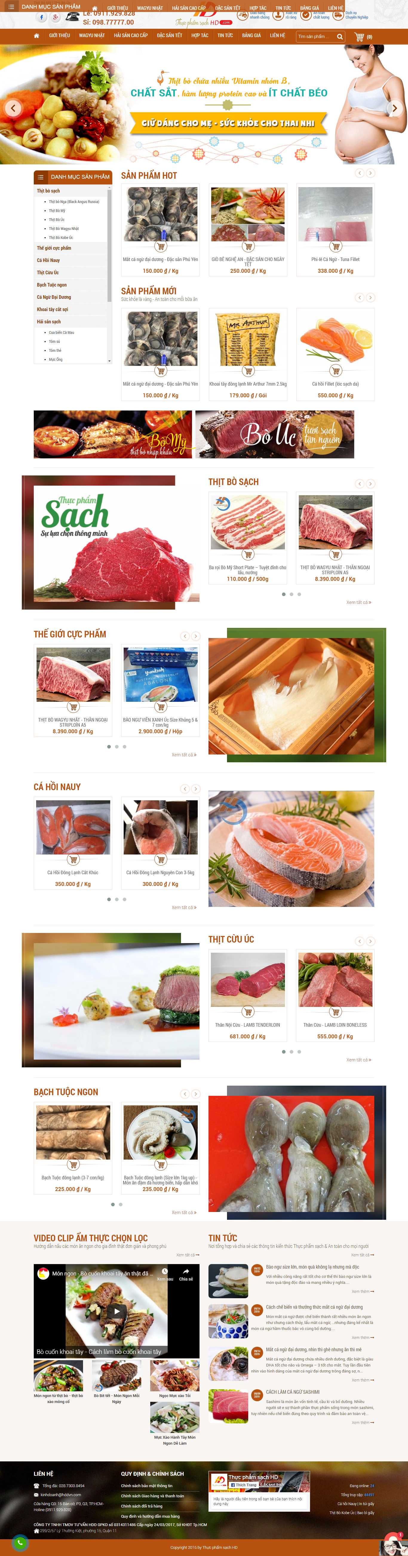 Thiết kế Web Thực phẩm - Dinh dưỡng - www.thucphamsachhd.com