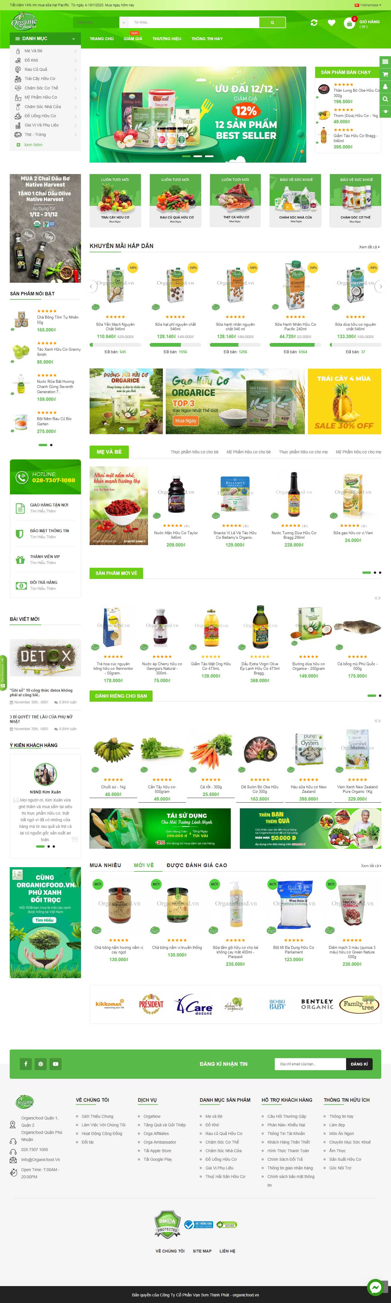 Thiết kế Web Thực phẩm - Dinh dưỡng - organicfood.vn