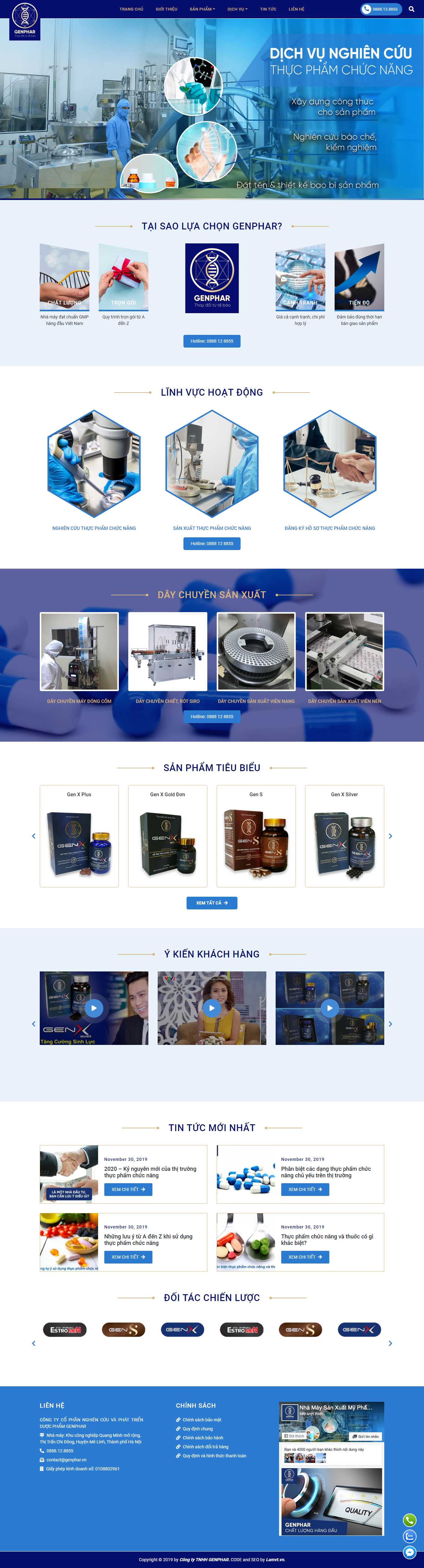 Thiết kế Web giới thiệu sản phẩm - genphar.vn
