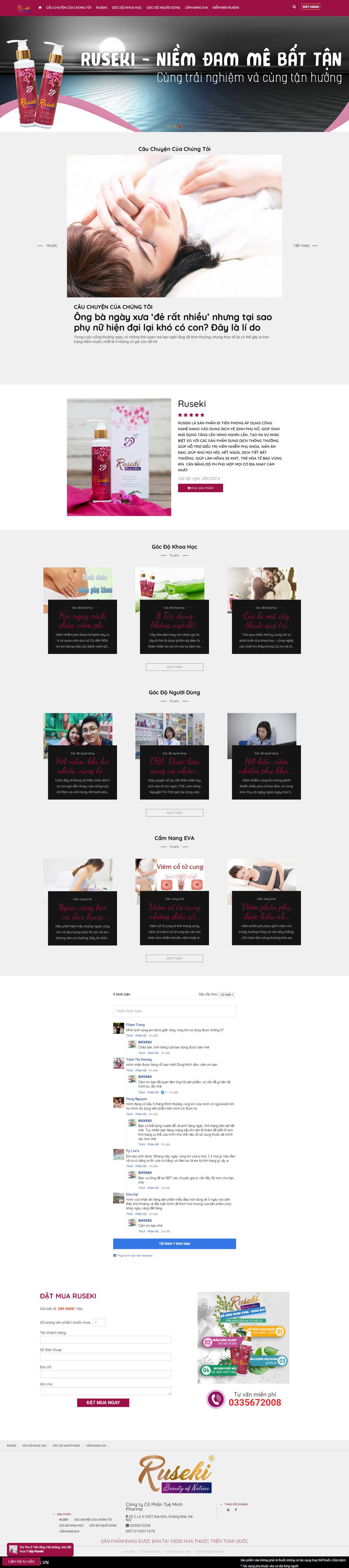 Thiết kế Web giới thiệu sản phẩm - ruseki.vn