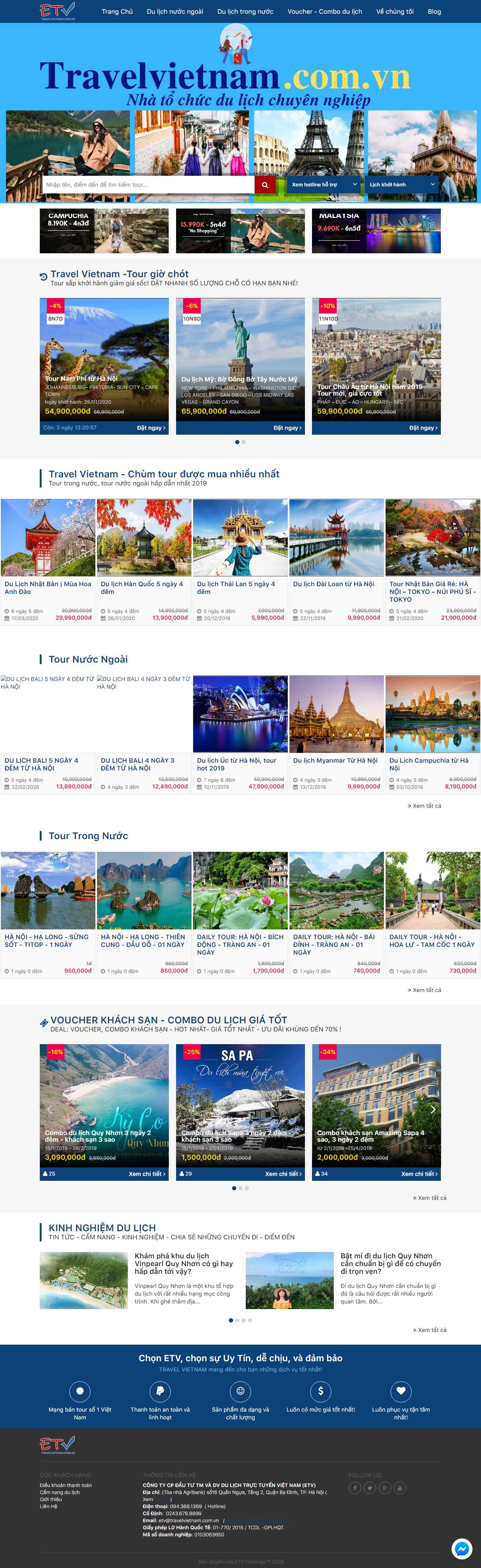 Thiết kế Web du lịch chuyên nghiệp - www.travelvietnam.com.vn