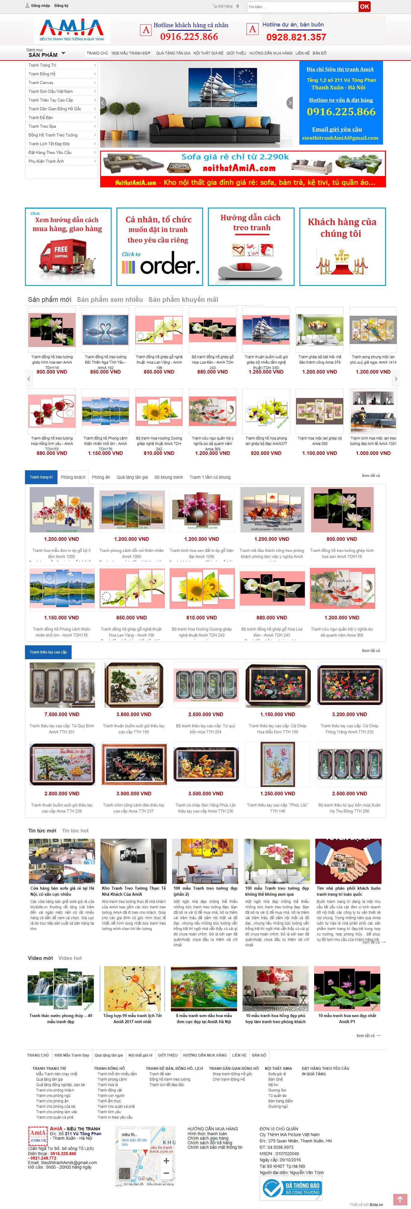 Thiết kế Web Nghệ thuật - Mỹ thuật - amia.com.vn
