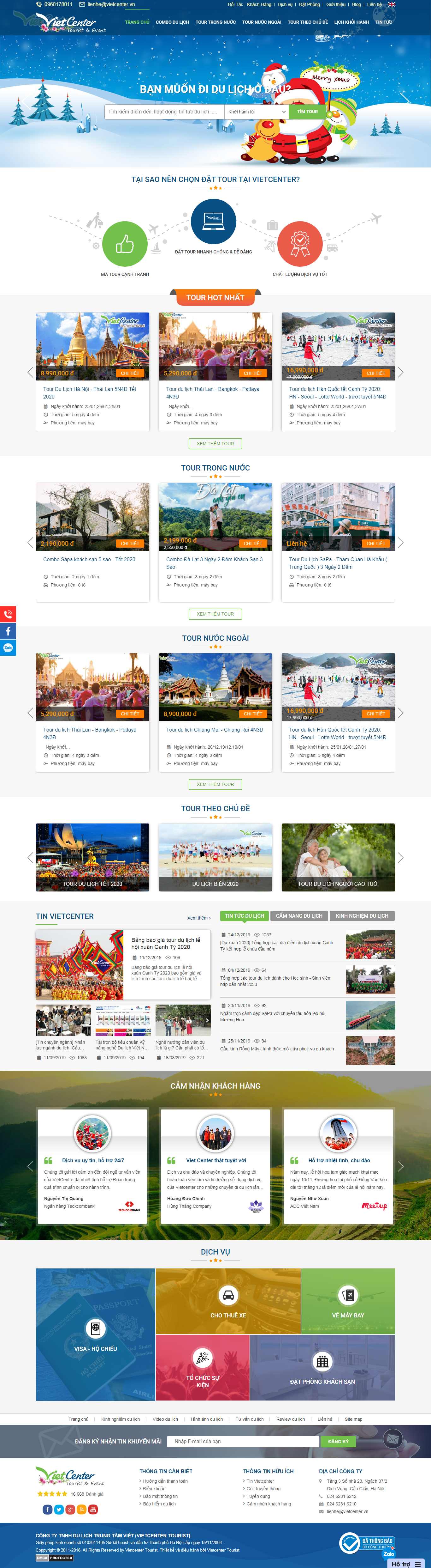 Thiết kế Web du lịch tour - vietcenter.vn