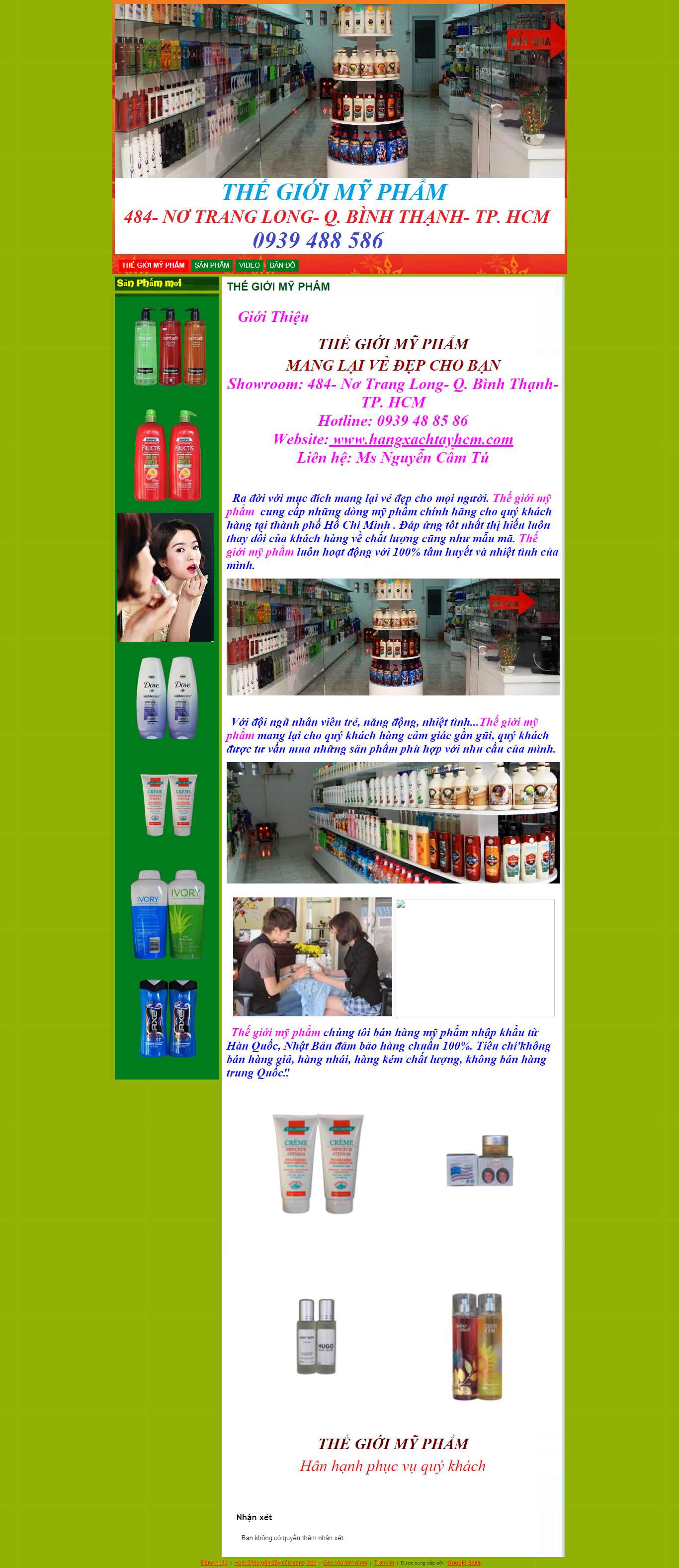 Thiết kế Web bán hàng miễn phí - sites.google.com