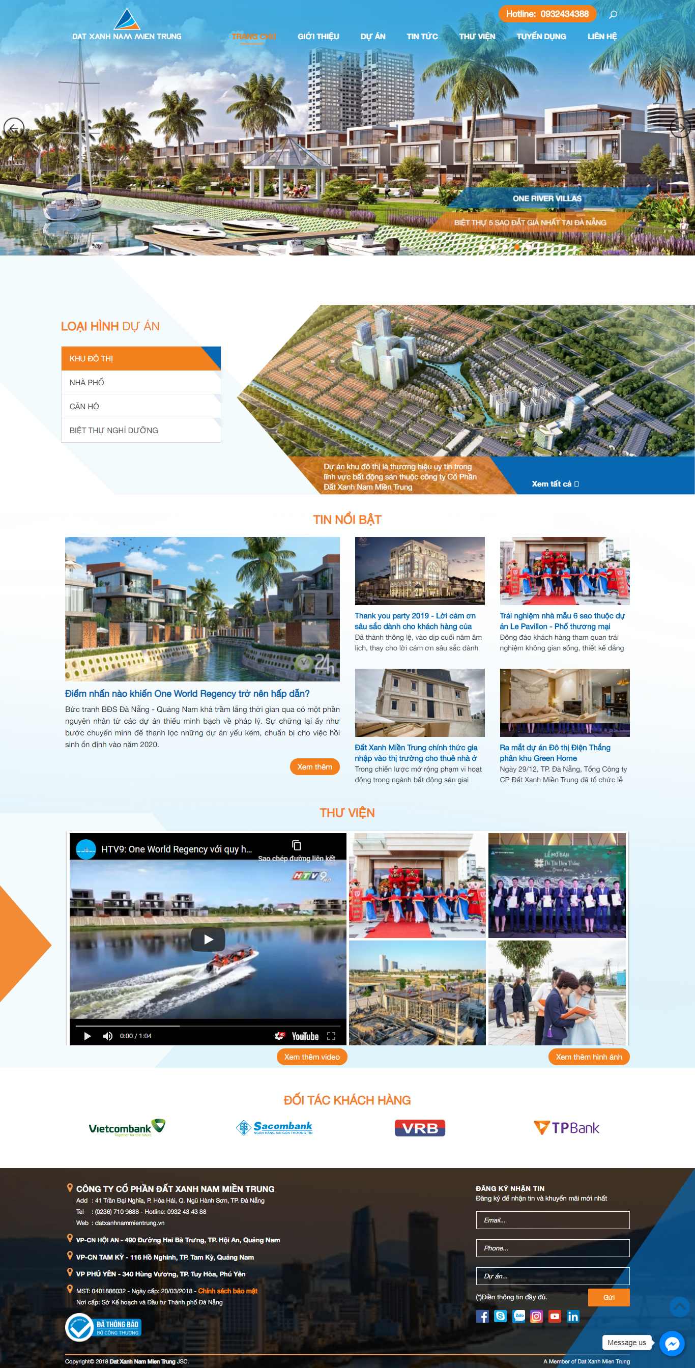 Thiết kế Web web bất động sản - web nhà đất - datxanhnammientrung.vn