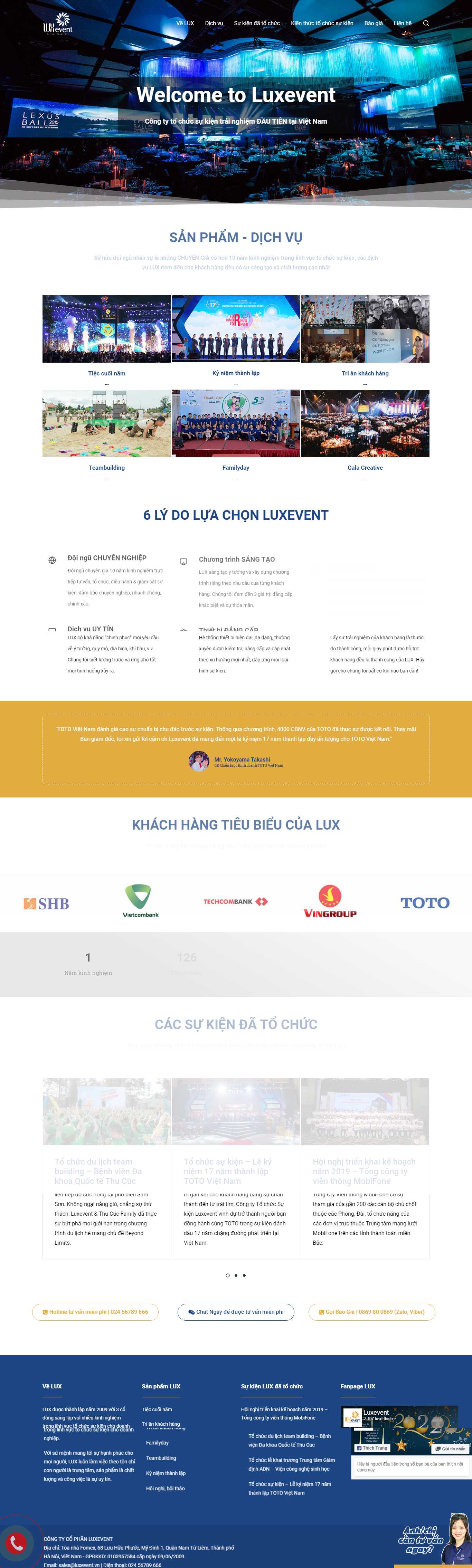 Thiết kế Web theo yêu cầu giá rẻ - luxevent.vn