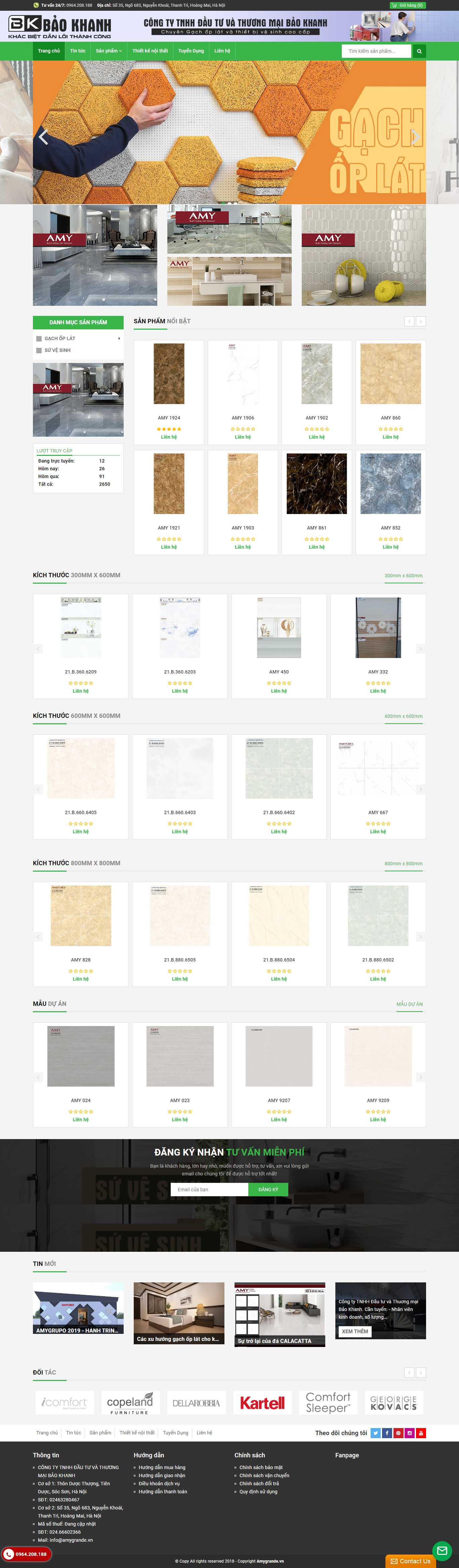 Thiết kế Web bán gạch ốp lát - amygrande.vn