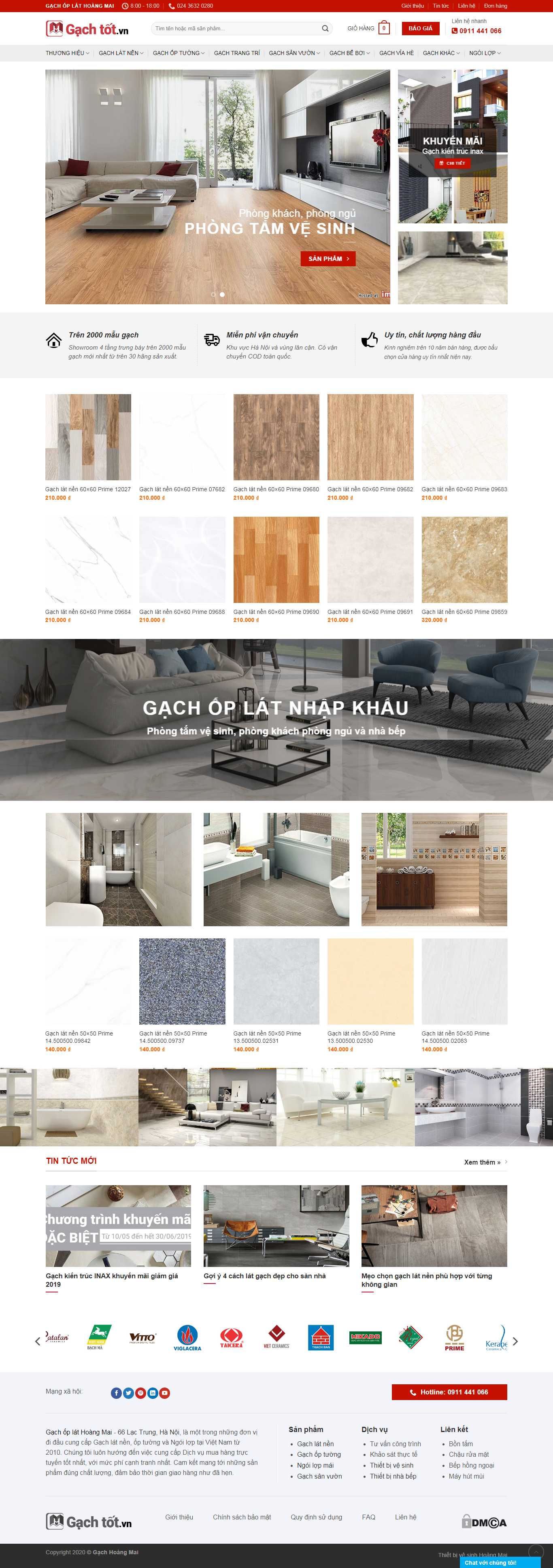 Thiết kế Web bán gạch ốp lát - gachtot.vn