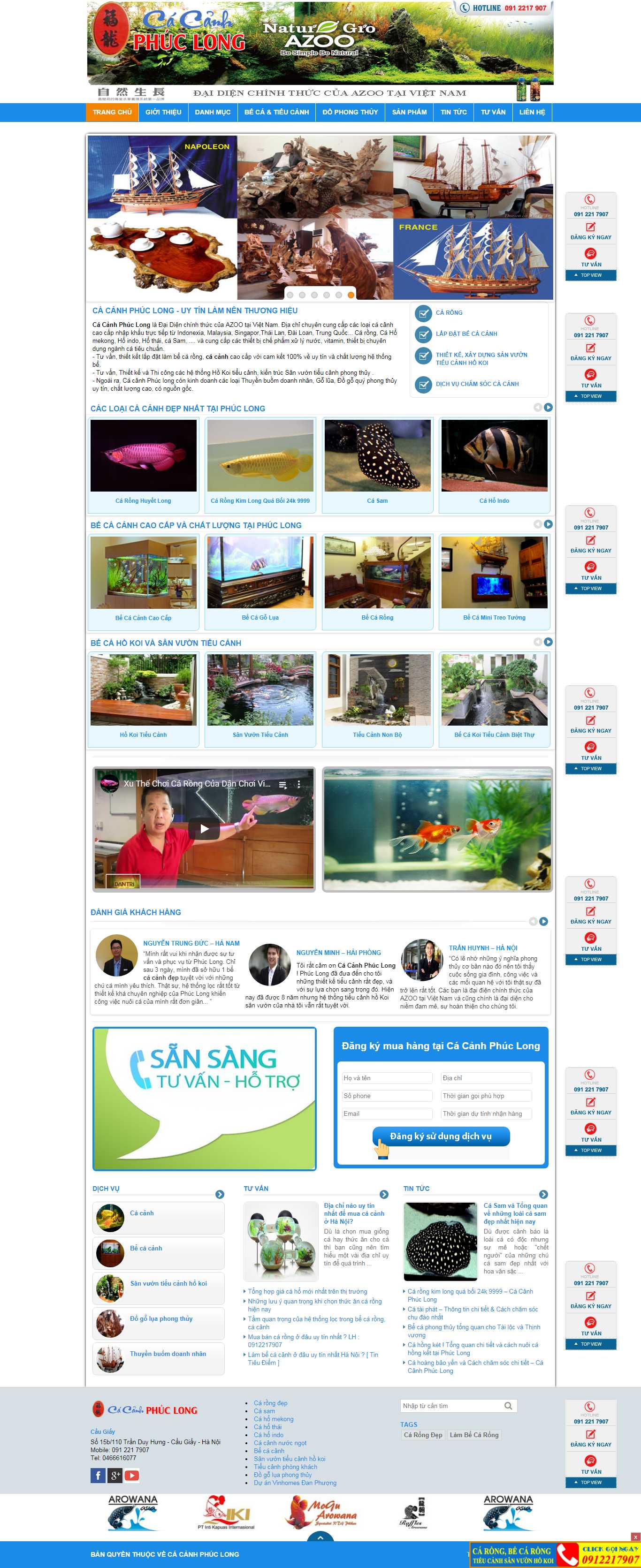 Thiết kế Web bán cá cảnh - cacanhphuclong.com.vn