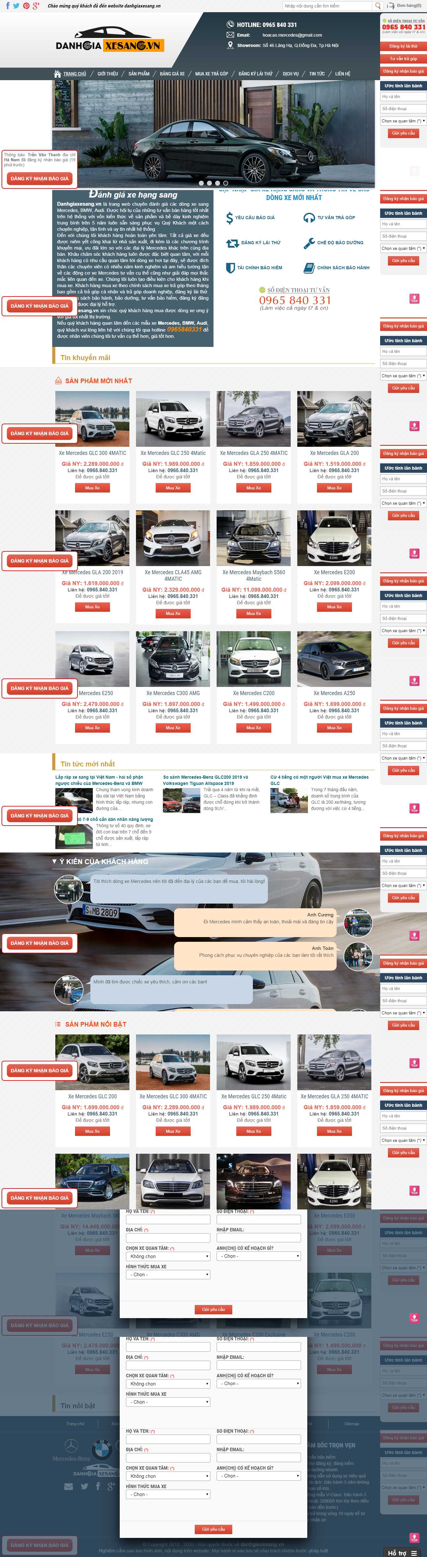 Thiết kế Web bán xe ô tô - danhgiaxesang.vn