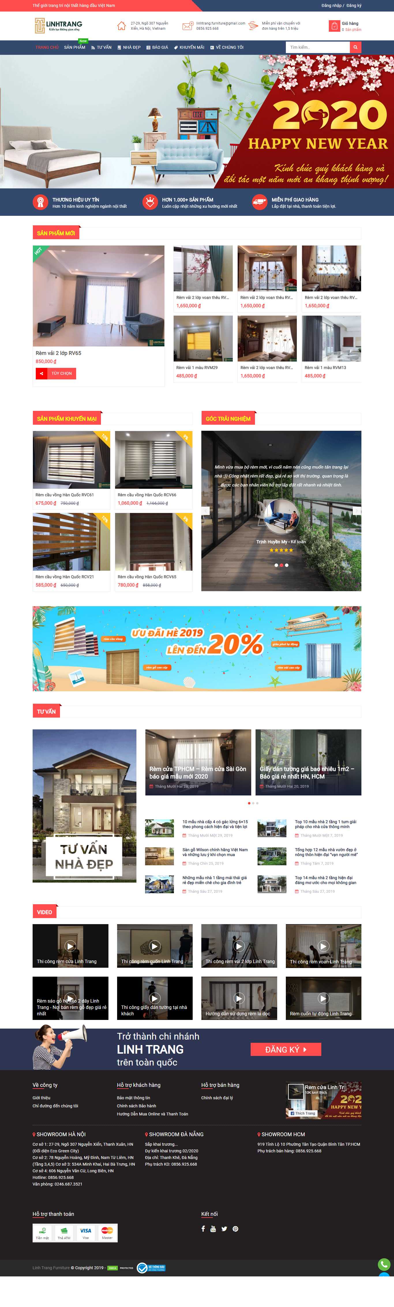 Thiết kế Web rèm văn phòng - linhtrang.com.vn