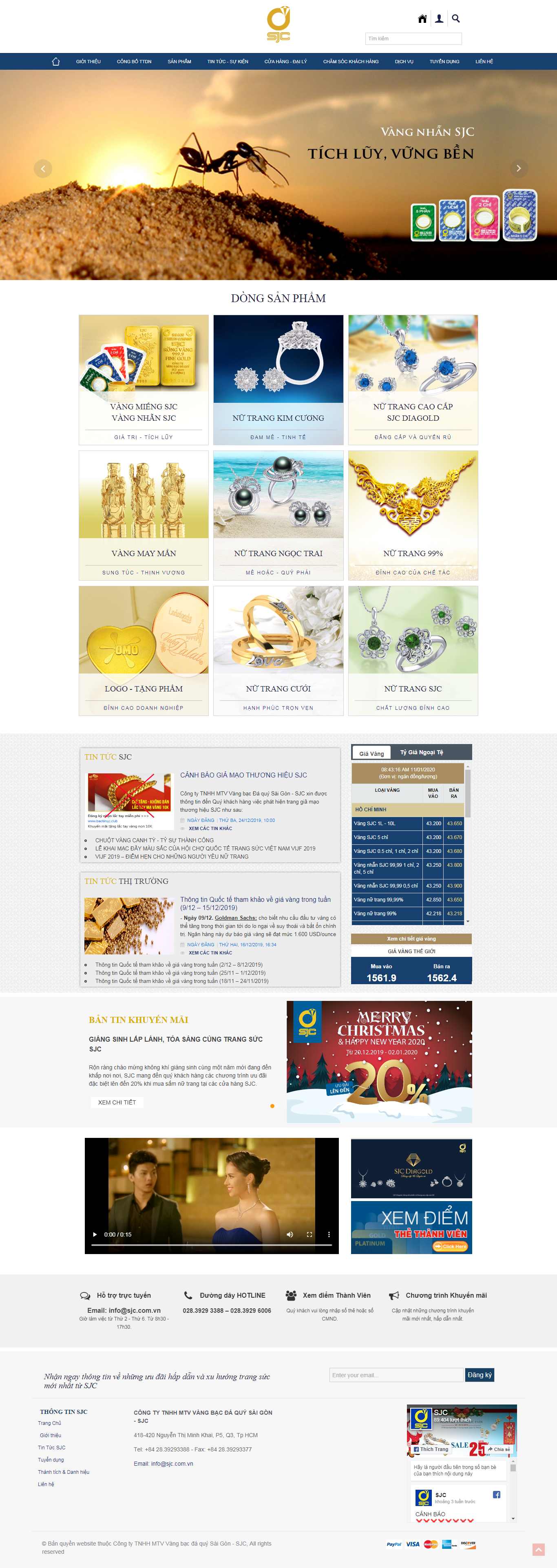 Thiết kế Web tiệm vàng bạc - www.sjc.com.vn