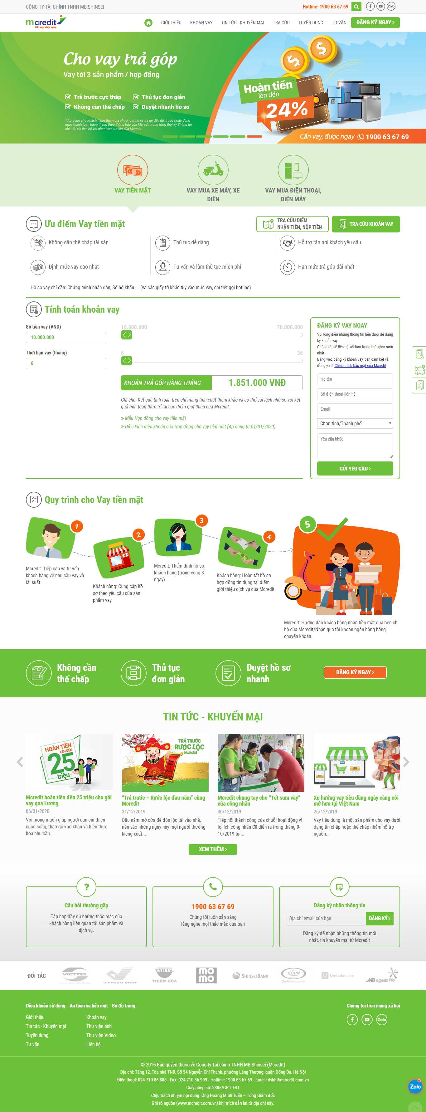 Thiết kế Web Chứng khoán - Tài chính - Forex - mcredit.com.vn