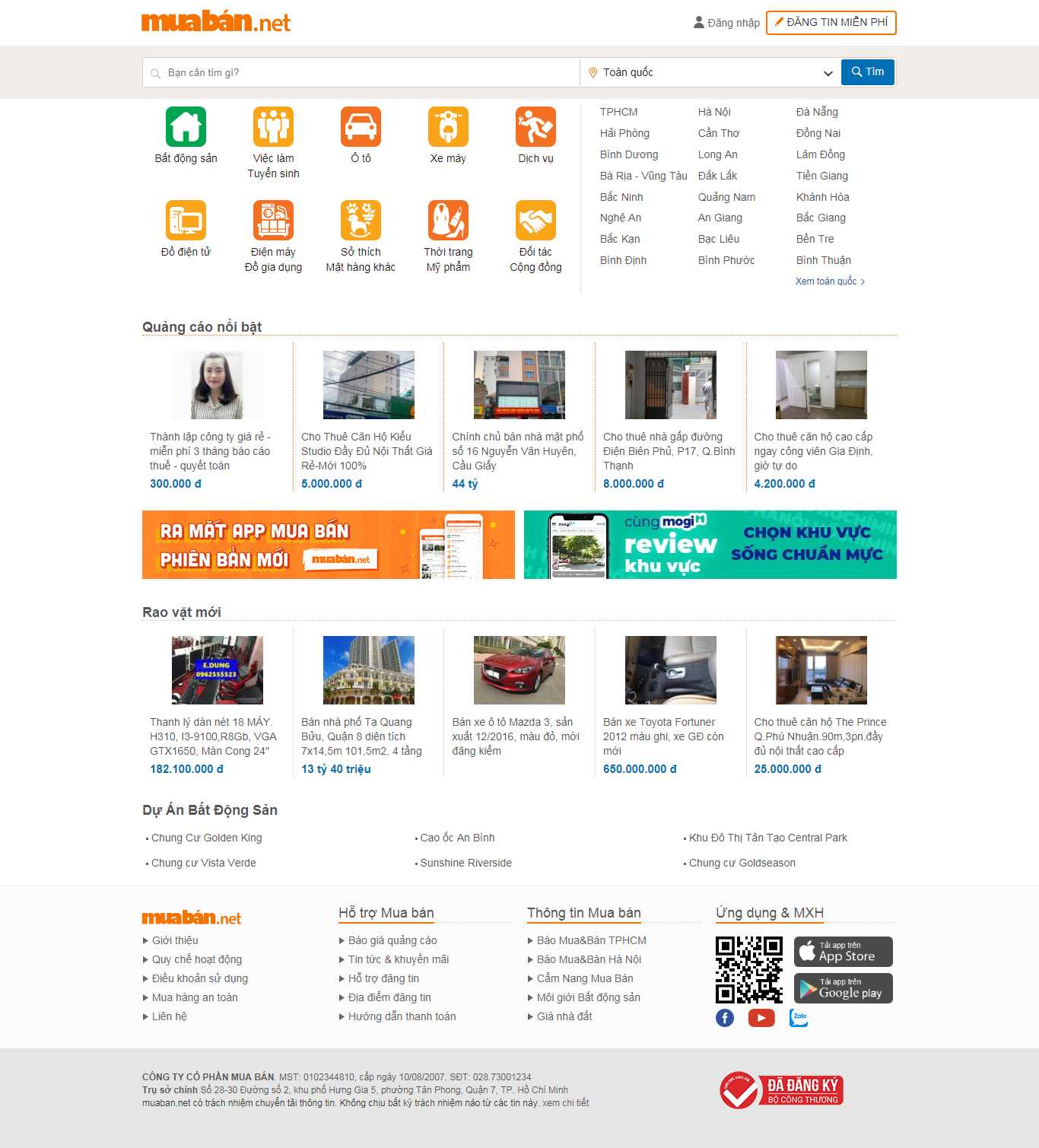 Thiết kế Web Rao vặt - Đấu giá - muaban.net