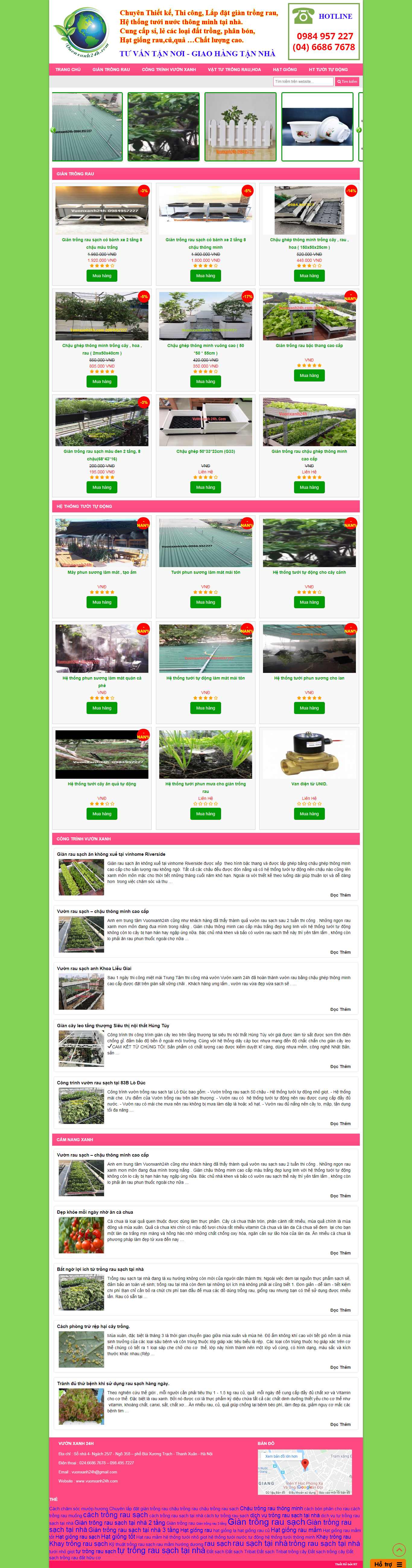 Thiết kế Web bán hạt giống cây trồng - vuonxanh24h.com