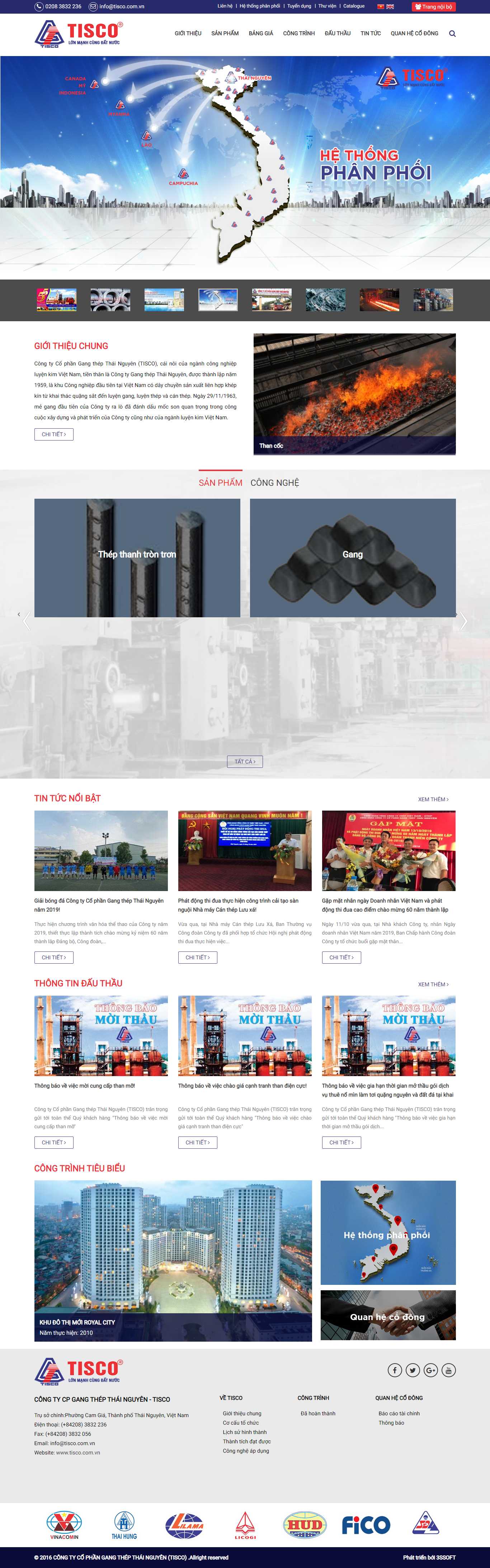 Thiết kế Web giới thiệu doanh nghiệp - tisco.com.vn